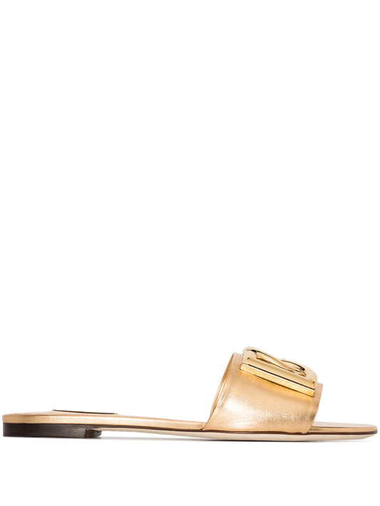 DG-logo leather thong sandals