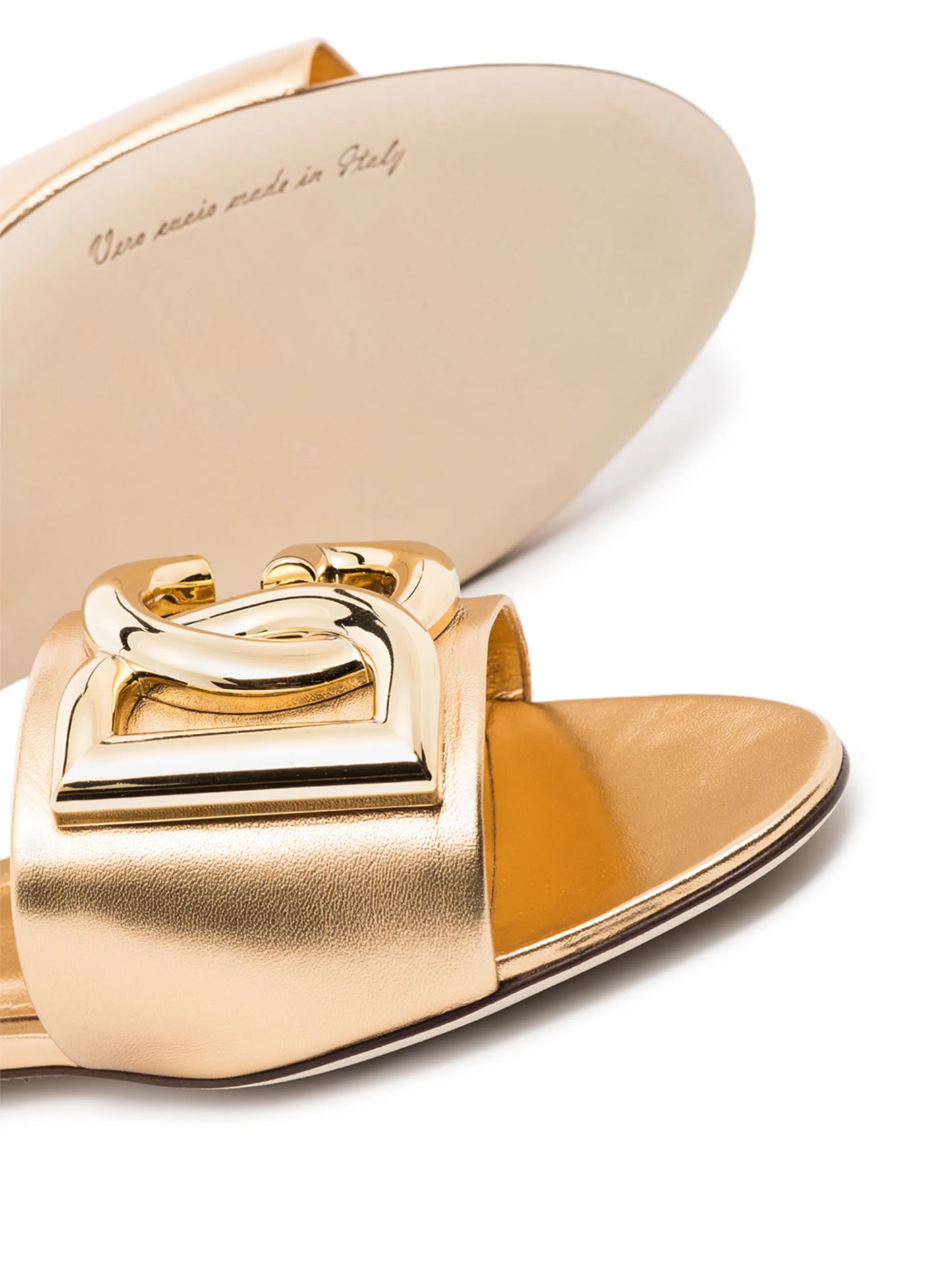 DG-logo leather thong sandals