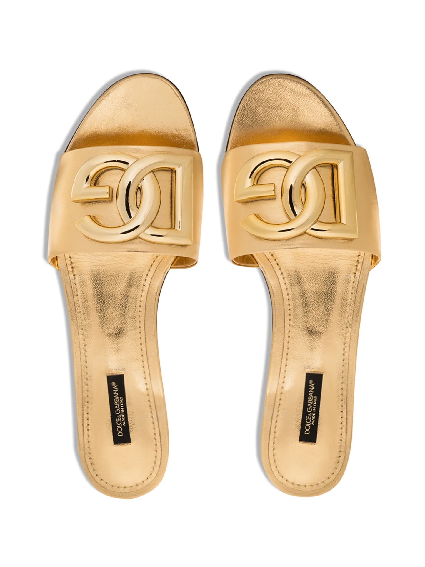 DG-logo leather thong sandals