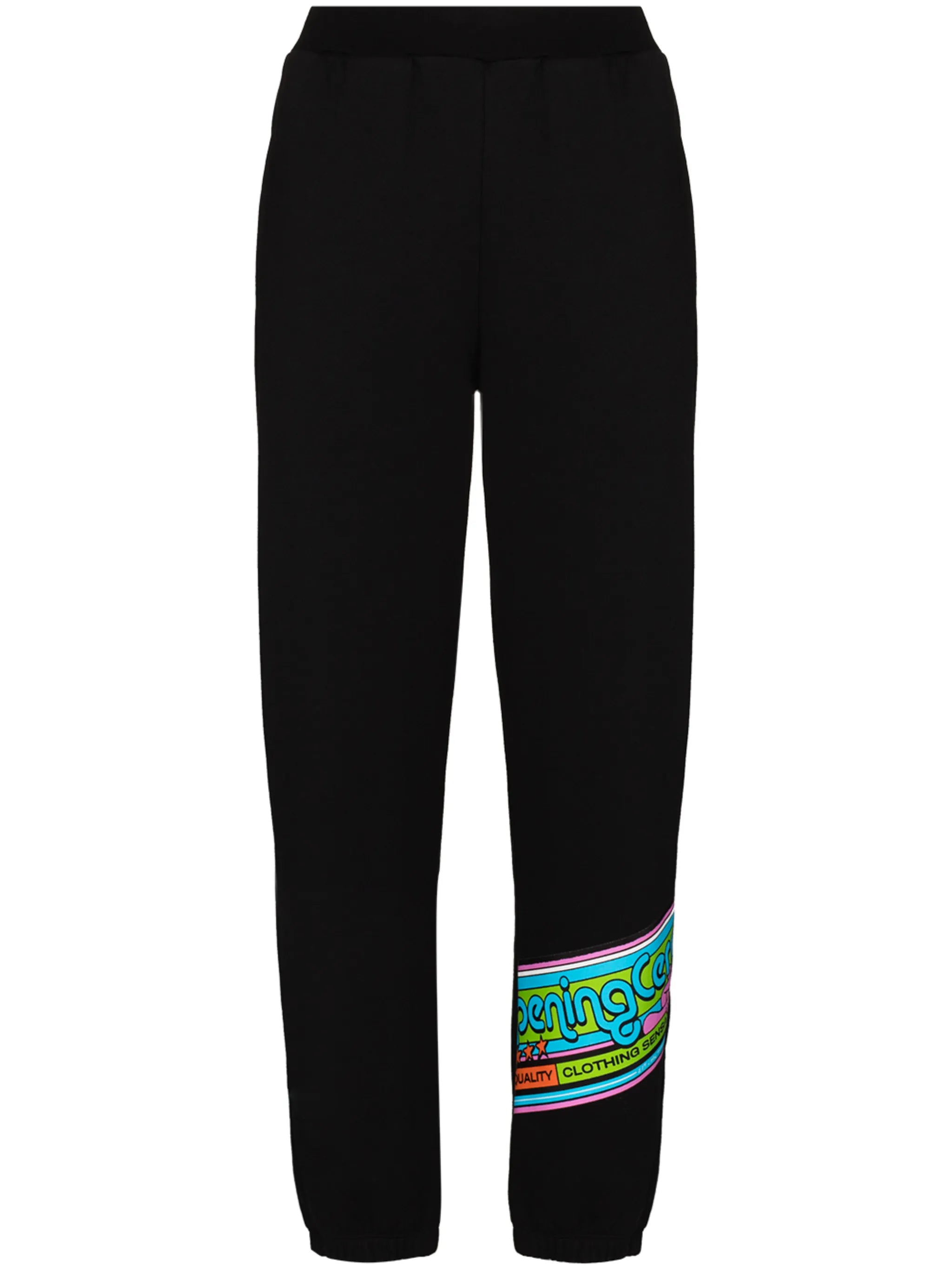 cartoon-print band track pants