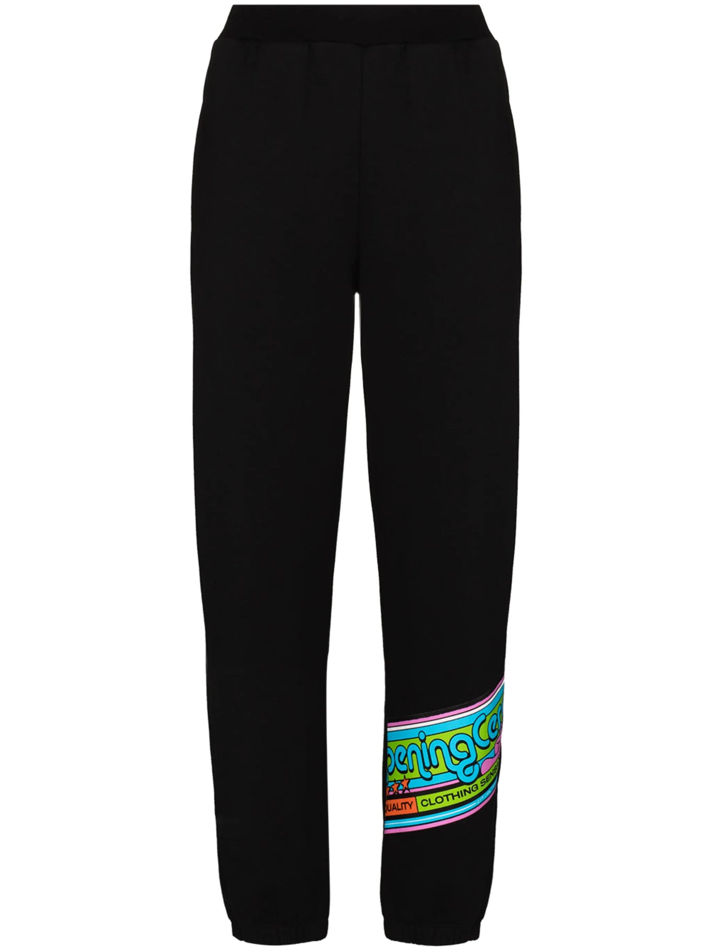 cartoon-print band track pants