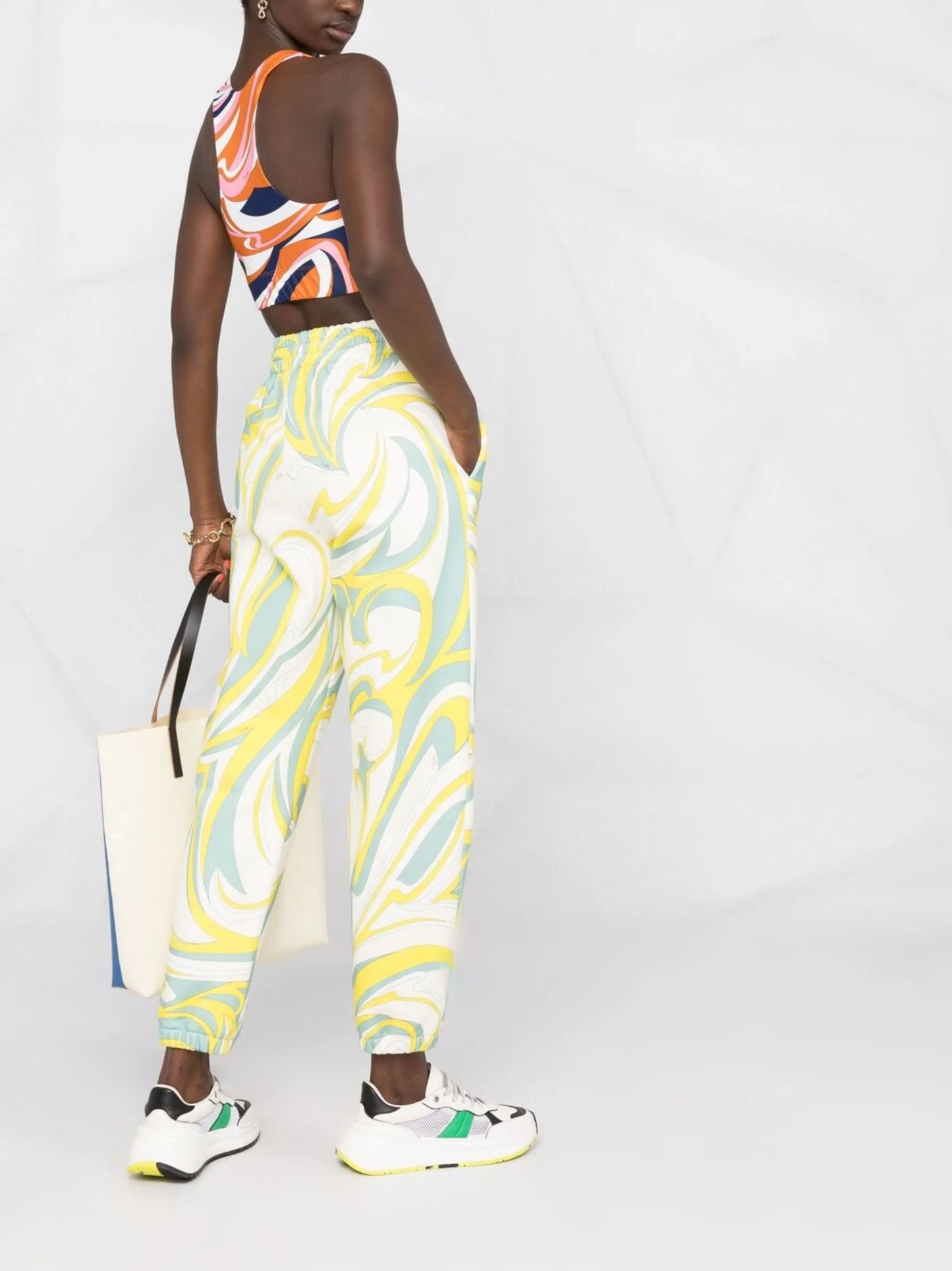 Nuages-print cropped top