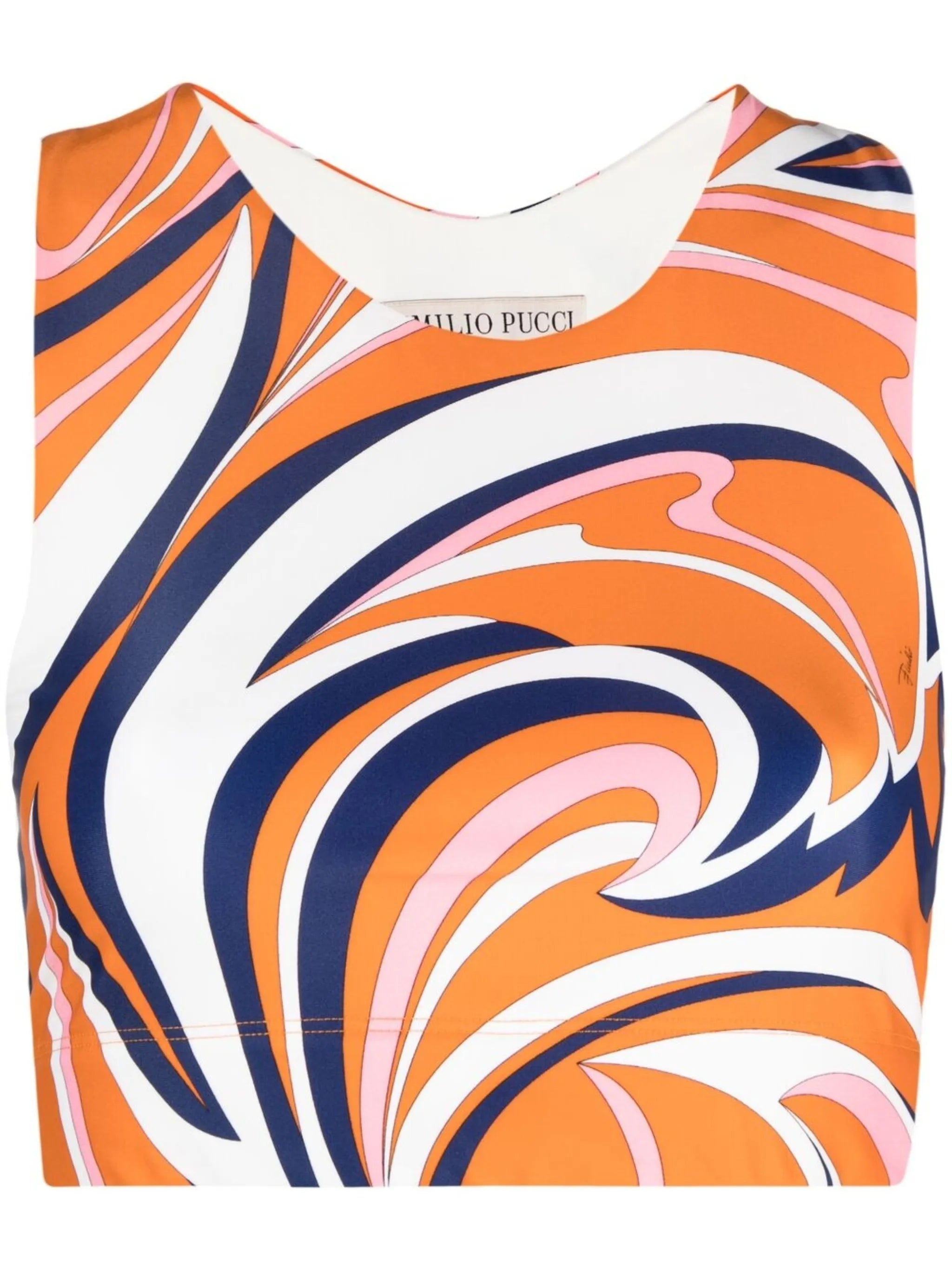 Nuages-print cropped top