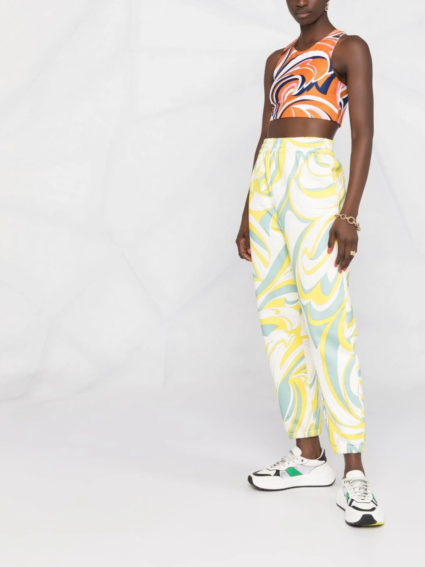 Nuages-print cropped top
