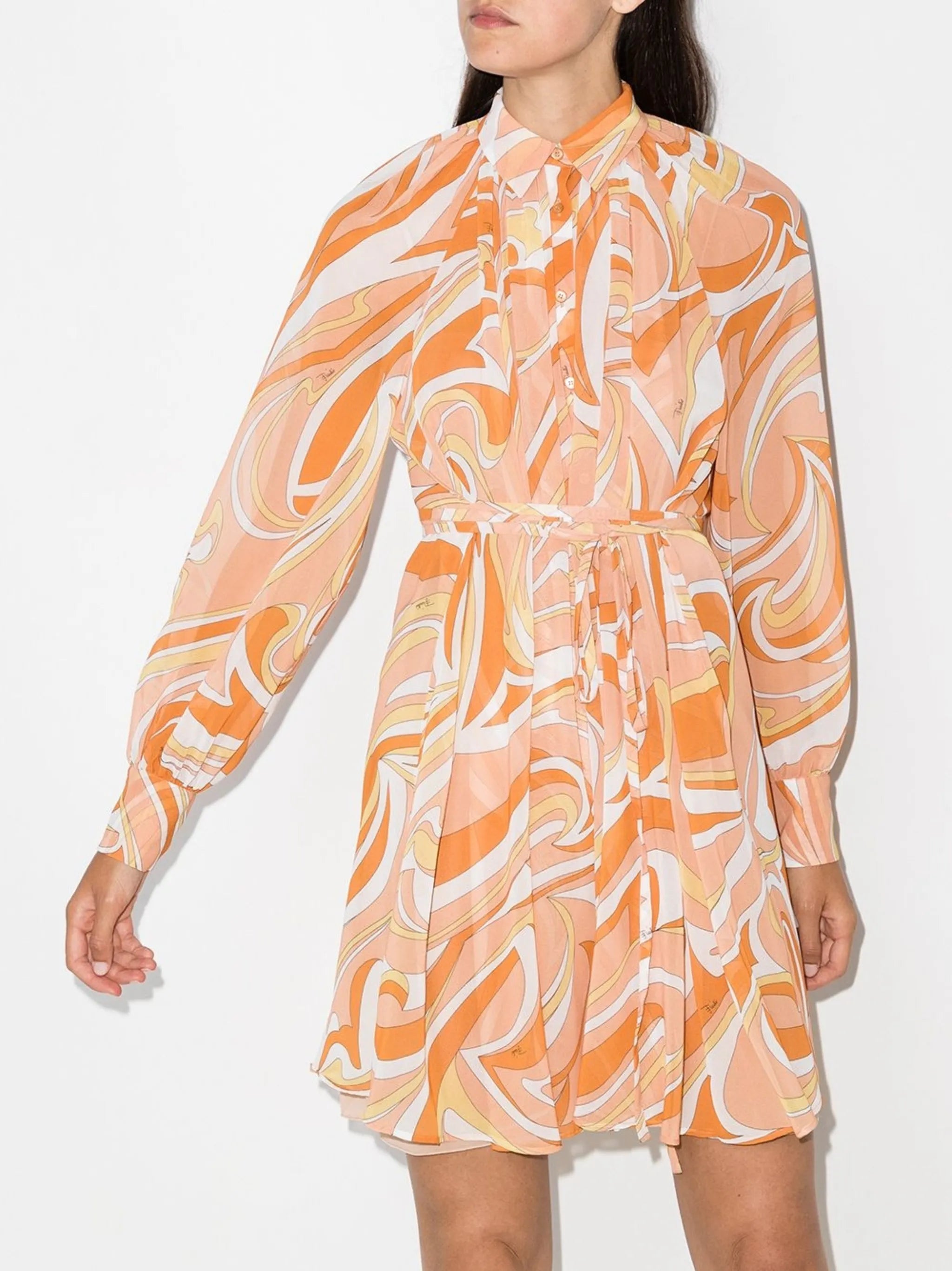 Nuages-print shirt dress