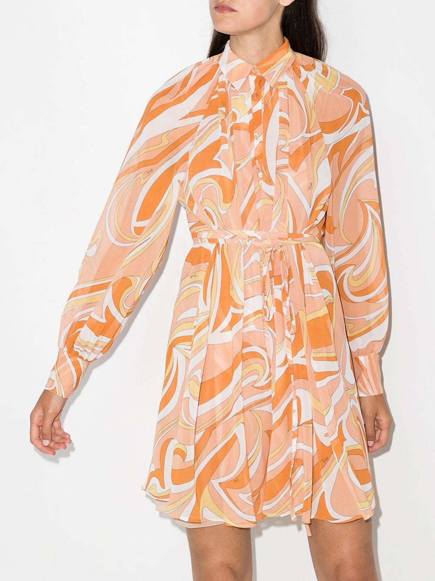 Nuages-print shirt dress