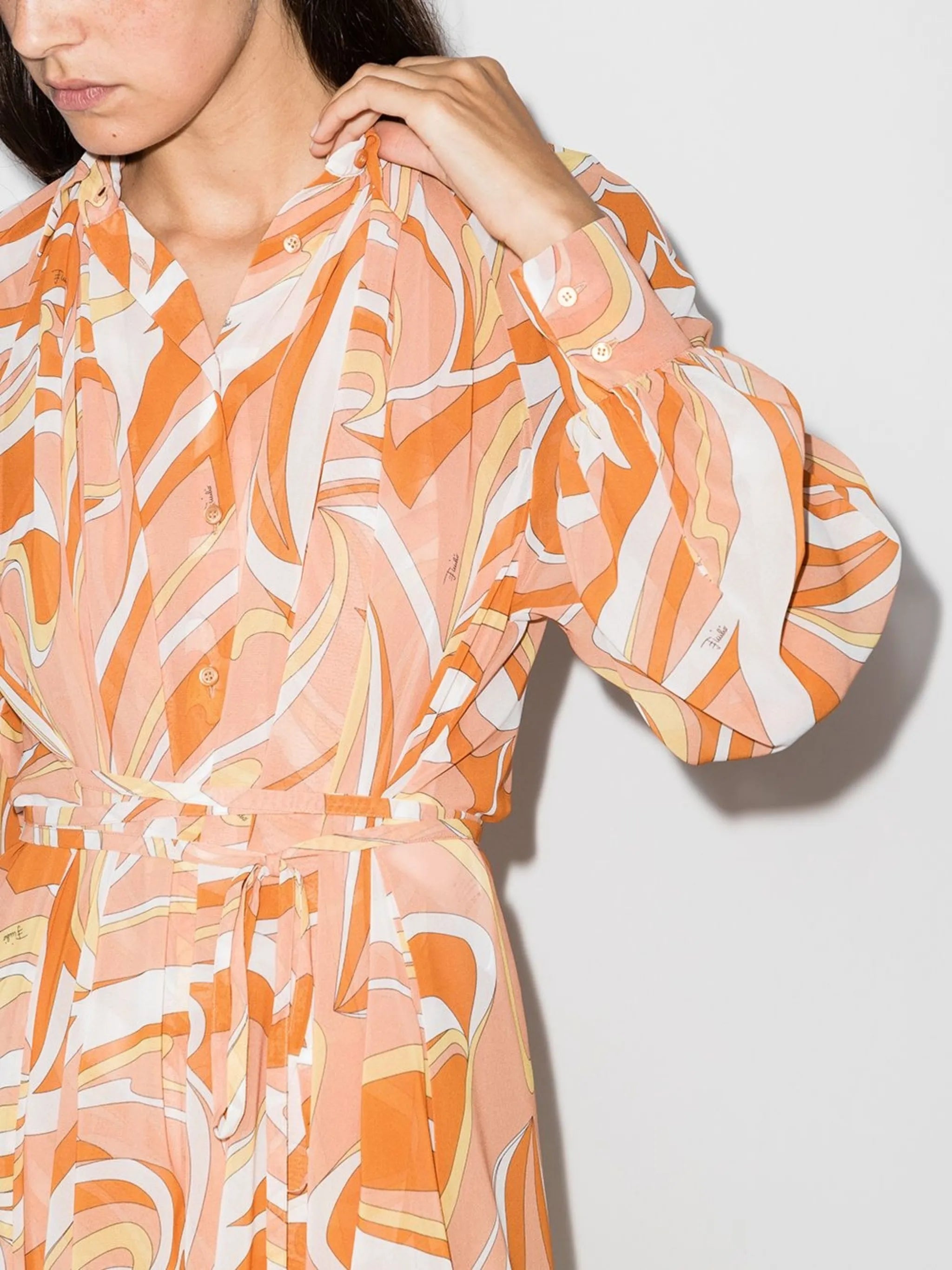 Nuages-print shirt dress