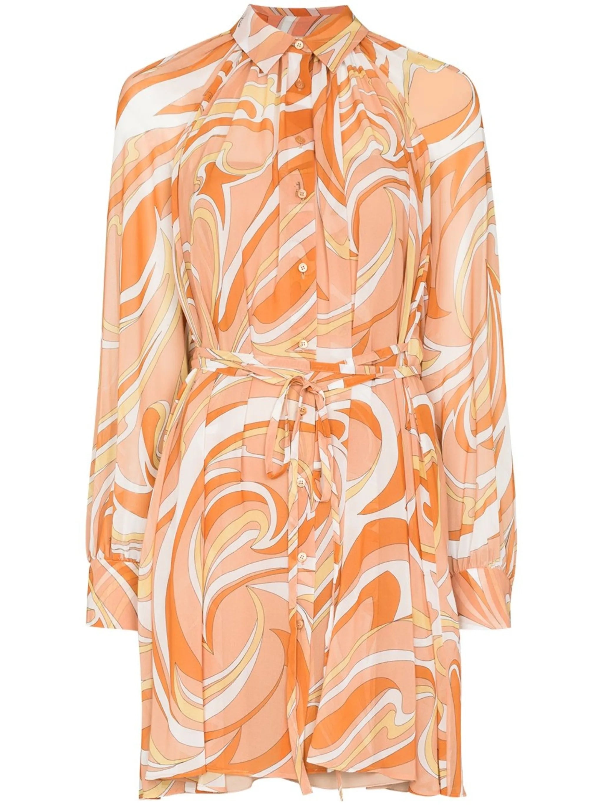 Nuages-print shirt dress