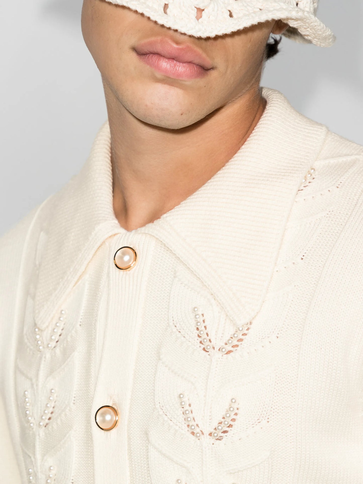pearl leaf merino cardigan