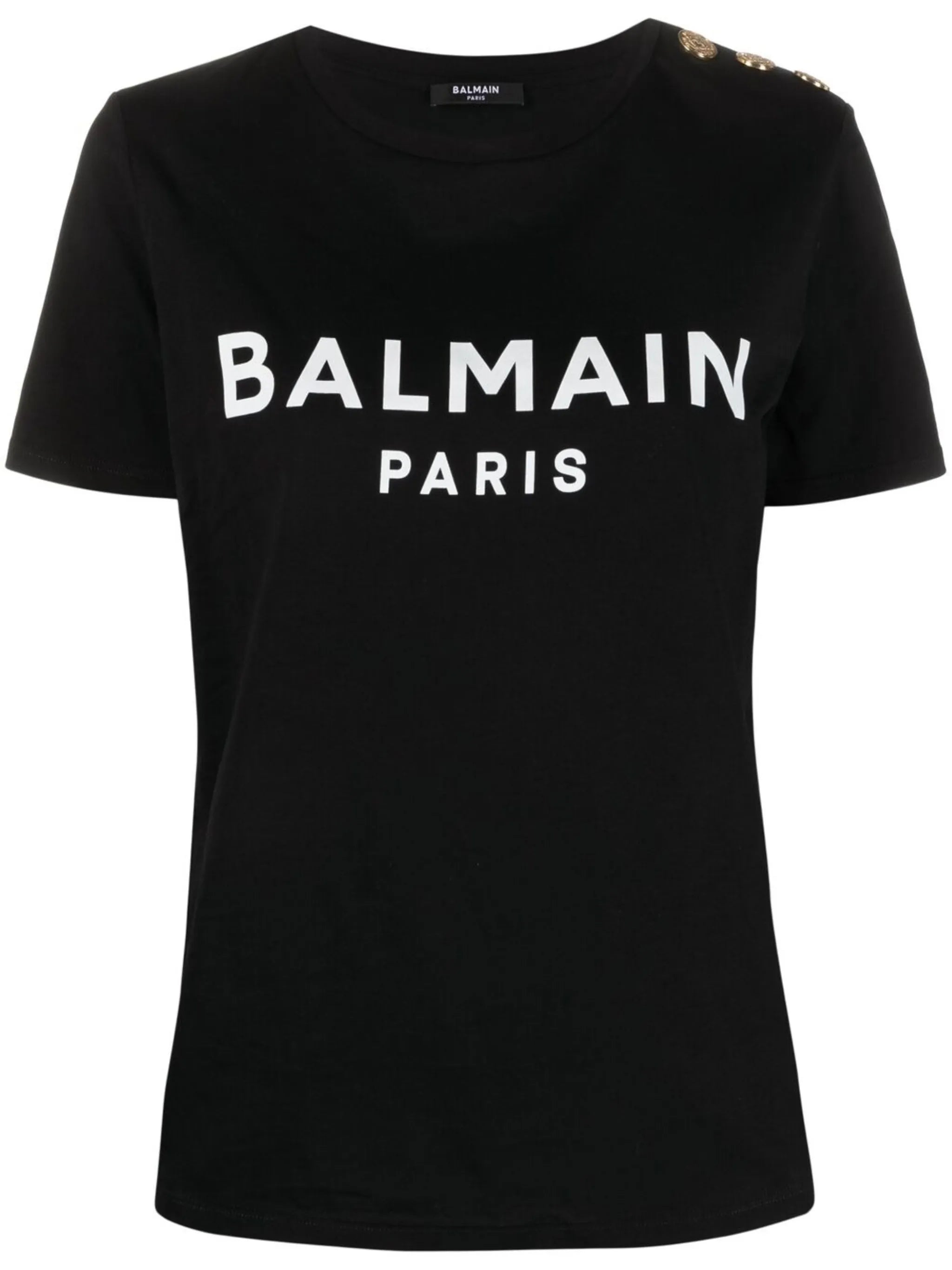 logo-print button-detail T-shirt