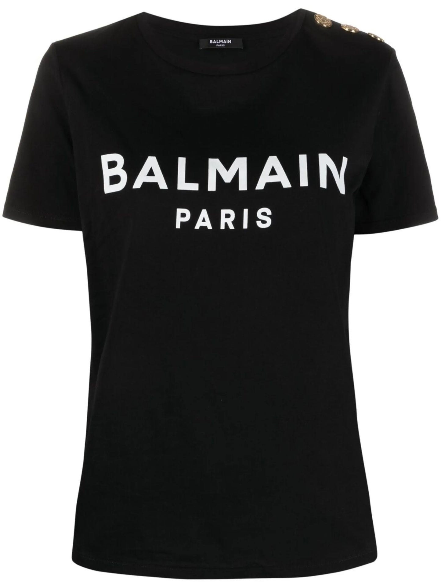logo-print button-detail T-shirt