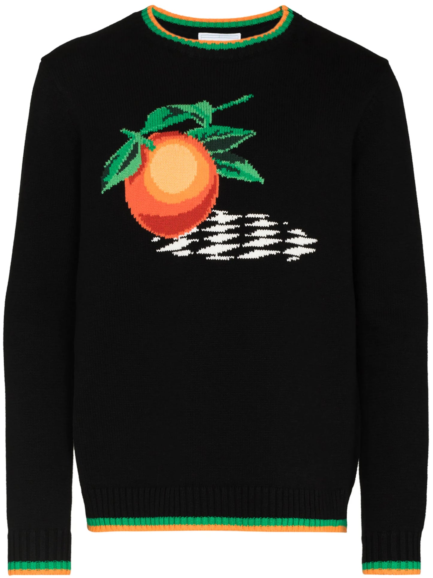 orange-intarsia knit jumper