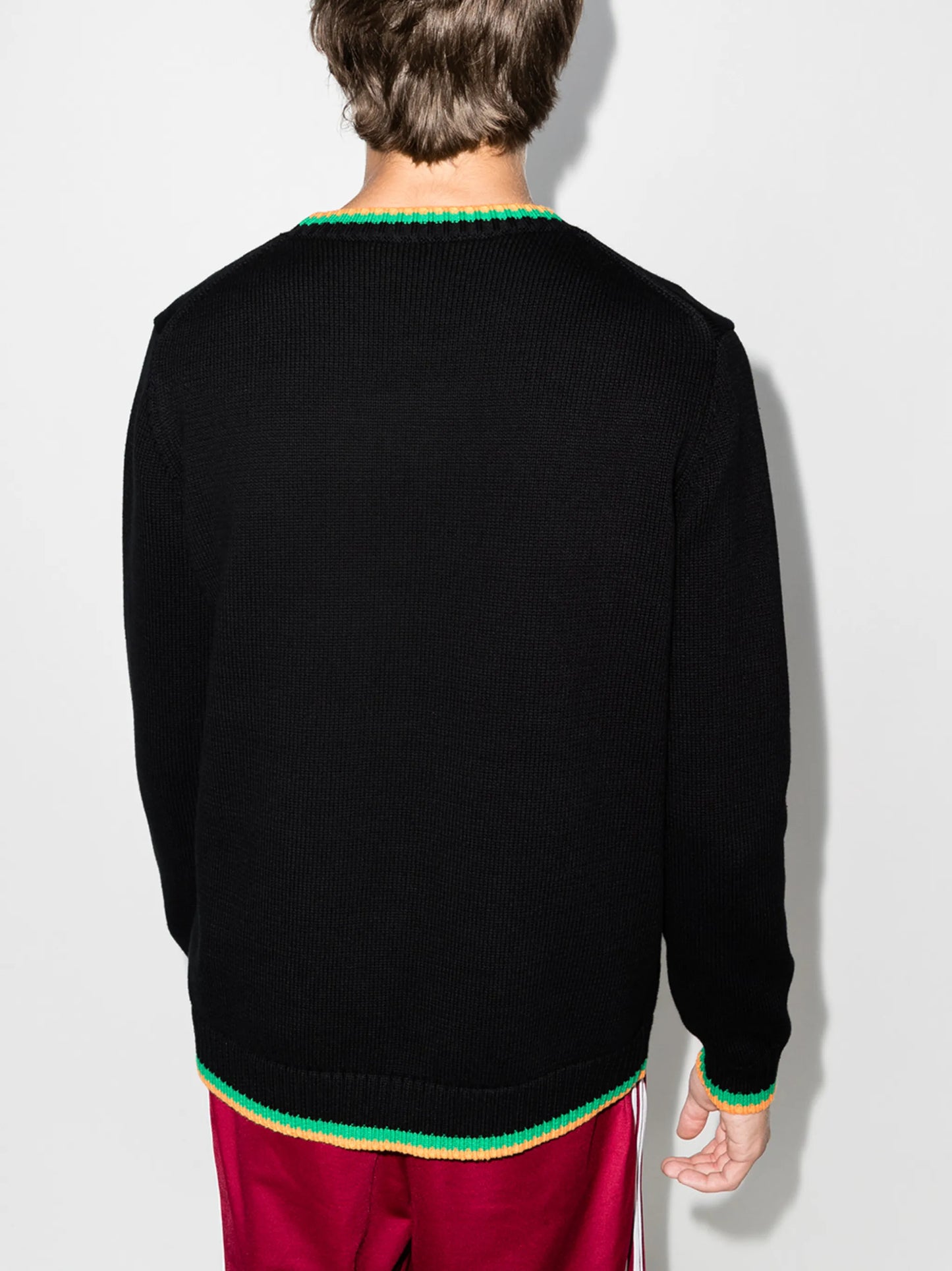 orange-intarsia knit jumper