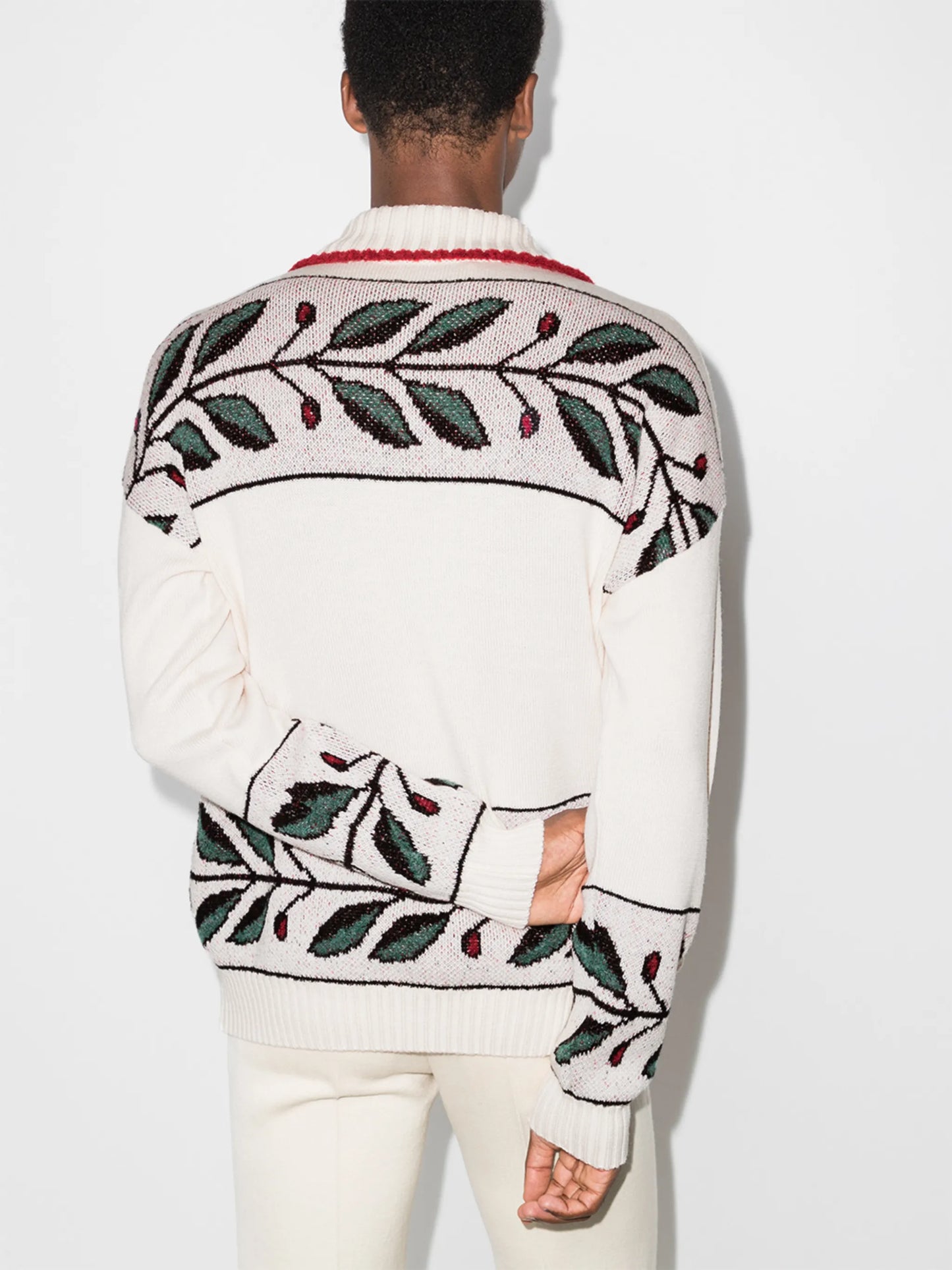 diamond intarsia half-zip jumper