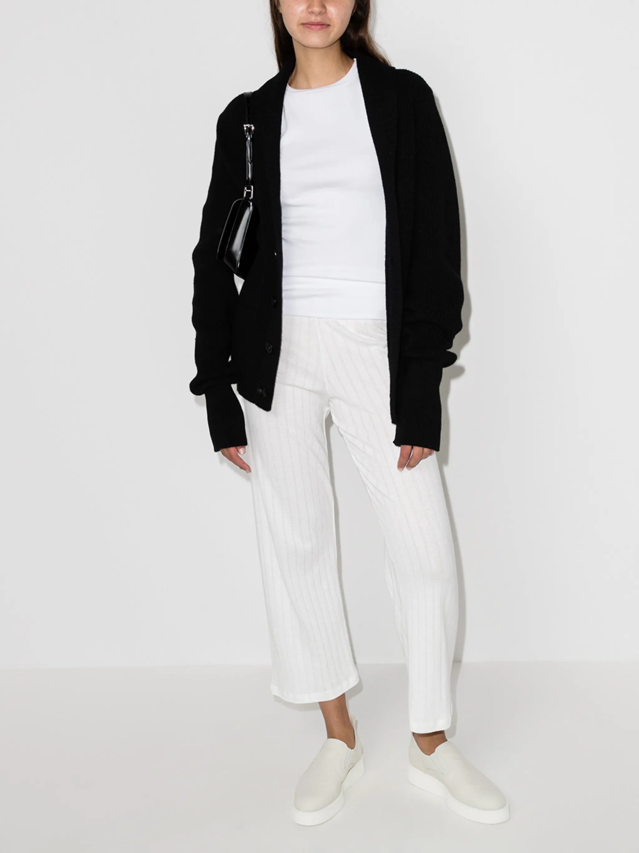 Pointelle cotton cropped trousers