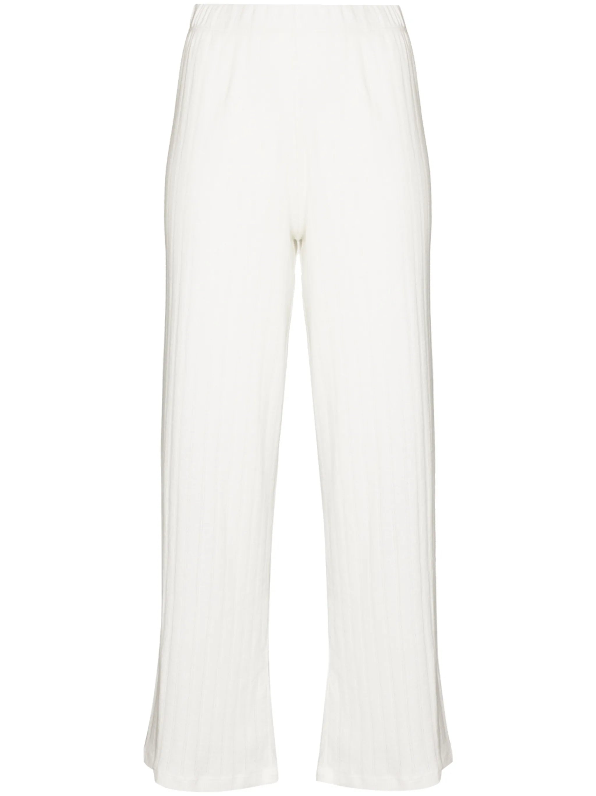 Pointelle cotton cropped trousers
