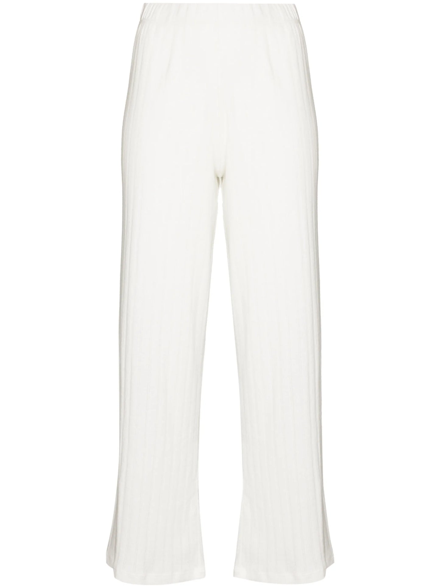 Pointelle cotton cropped trousers