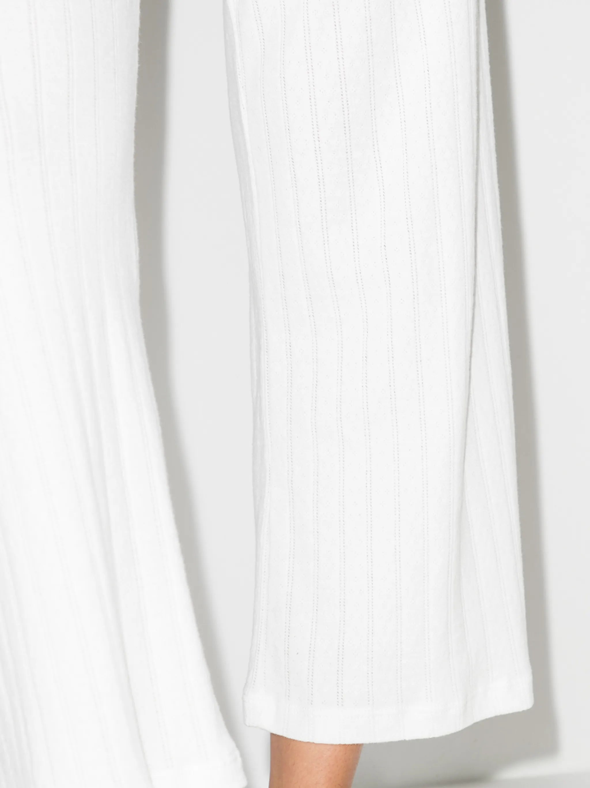 Pointelle cotton cropped trousers