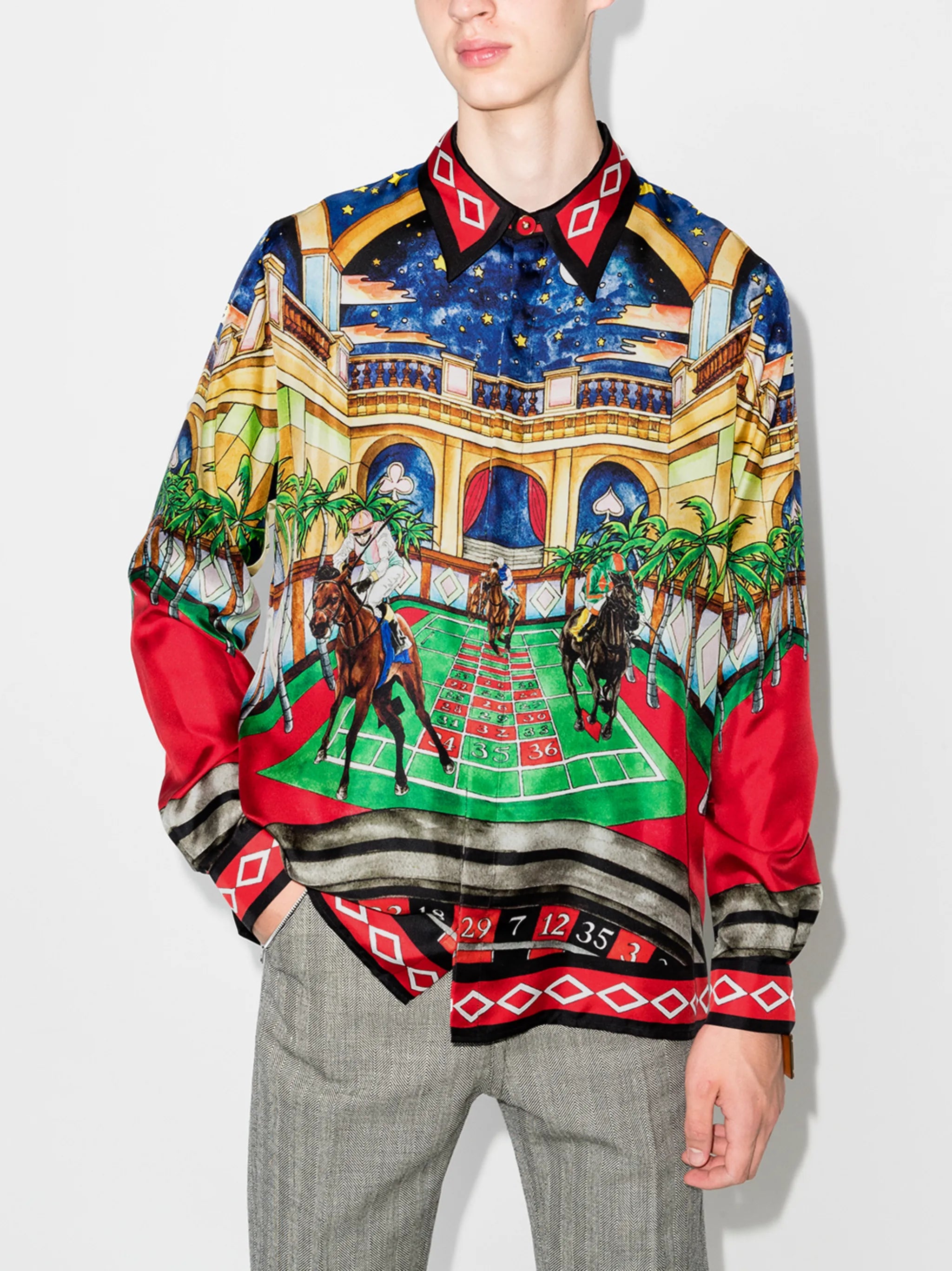 Les Chevaux print shirt