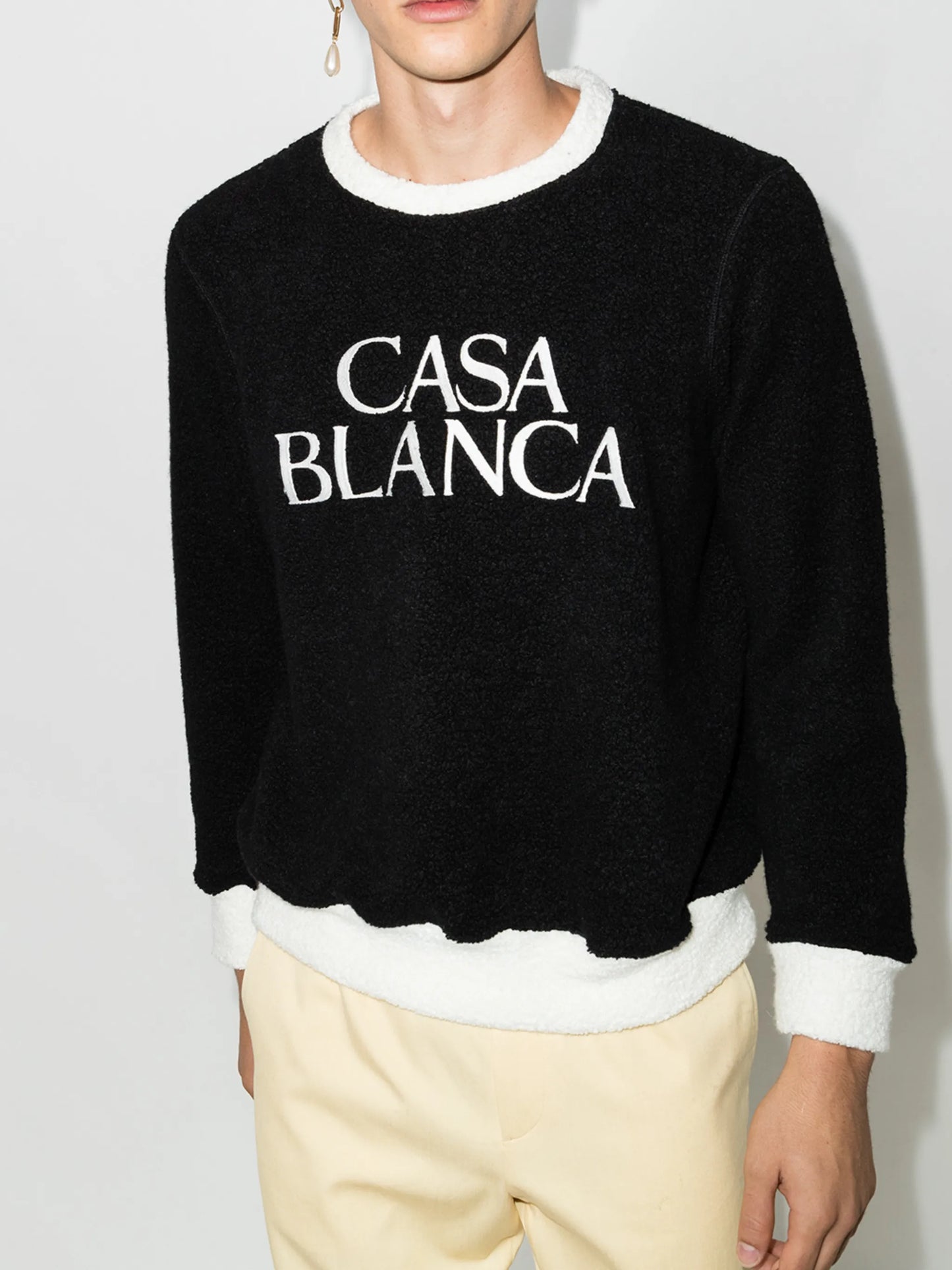 embroidered logo terry cloth sweatshirt