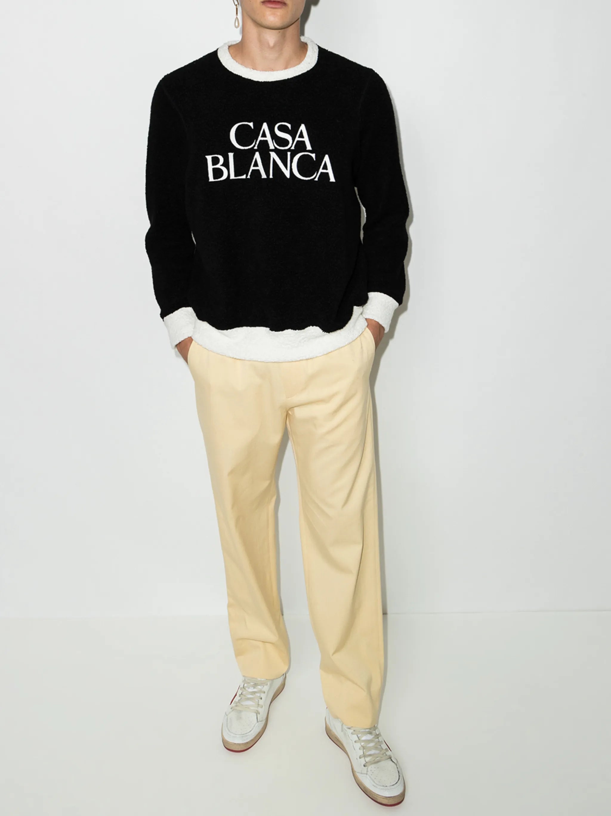 embroidered logo terry cloth sweatshirt