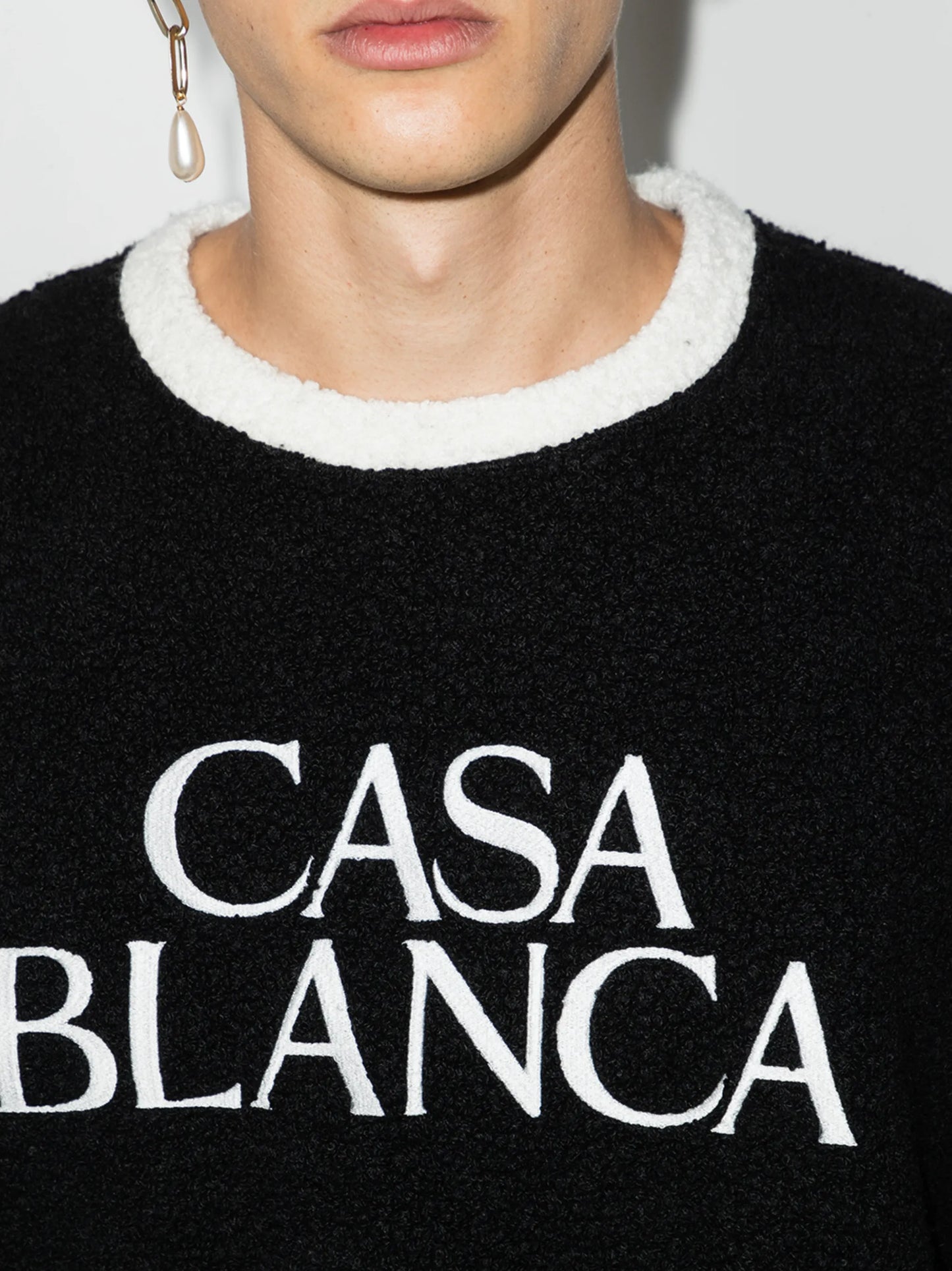 embroidered logo terry cloth sweatshirt