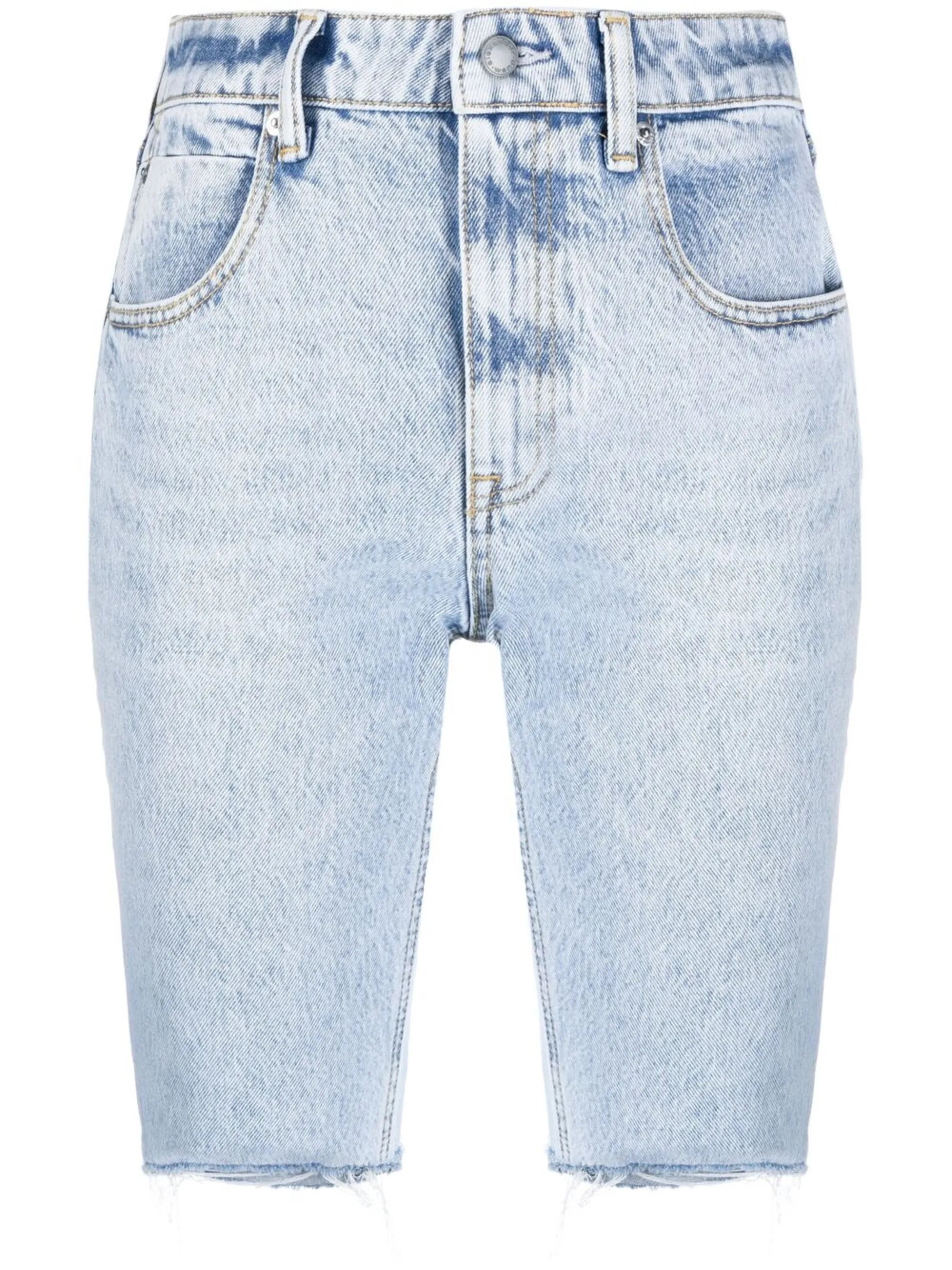 raw-cut denim shorts