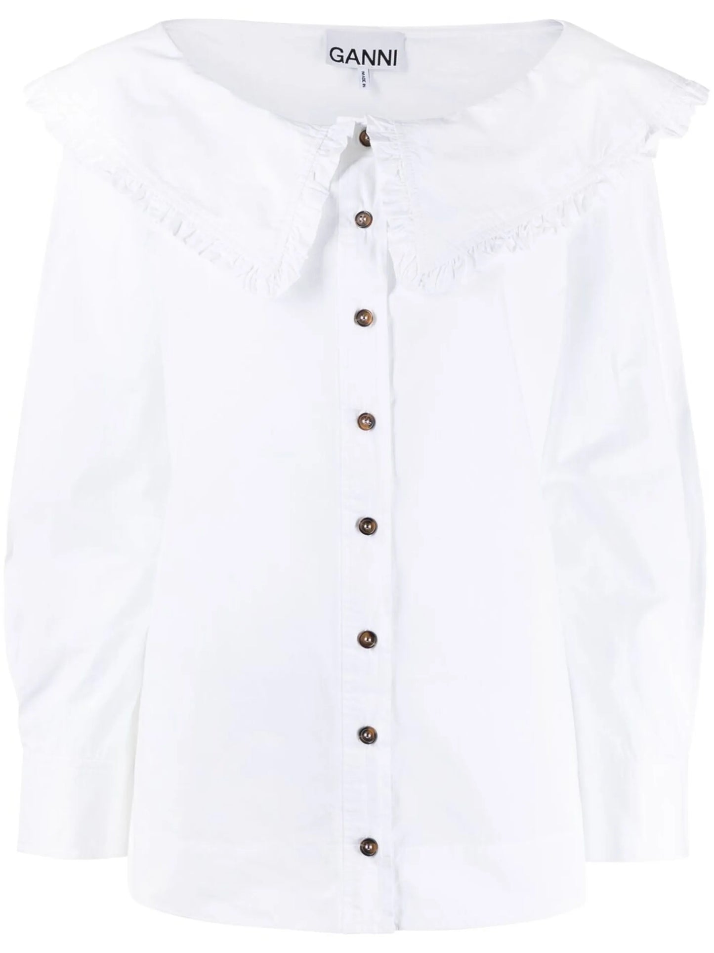 boat-neck button-up shirt