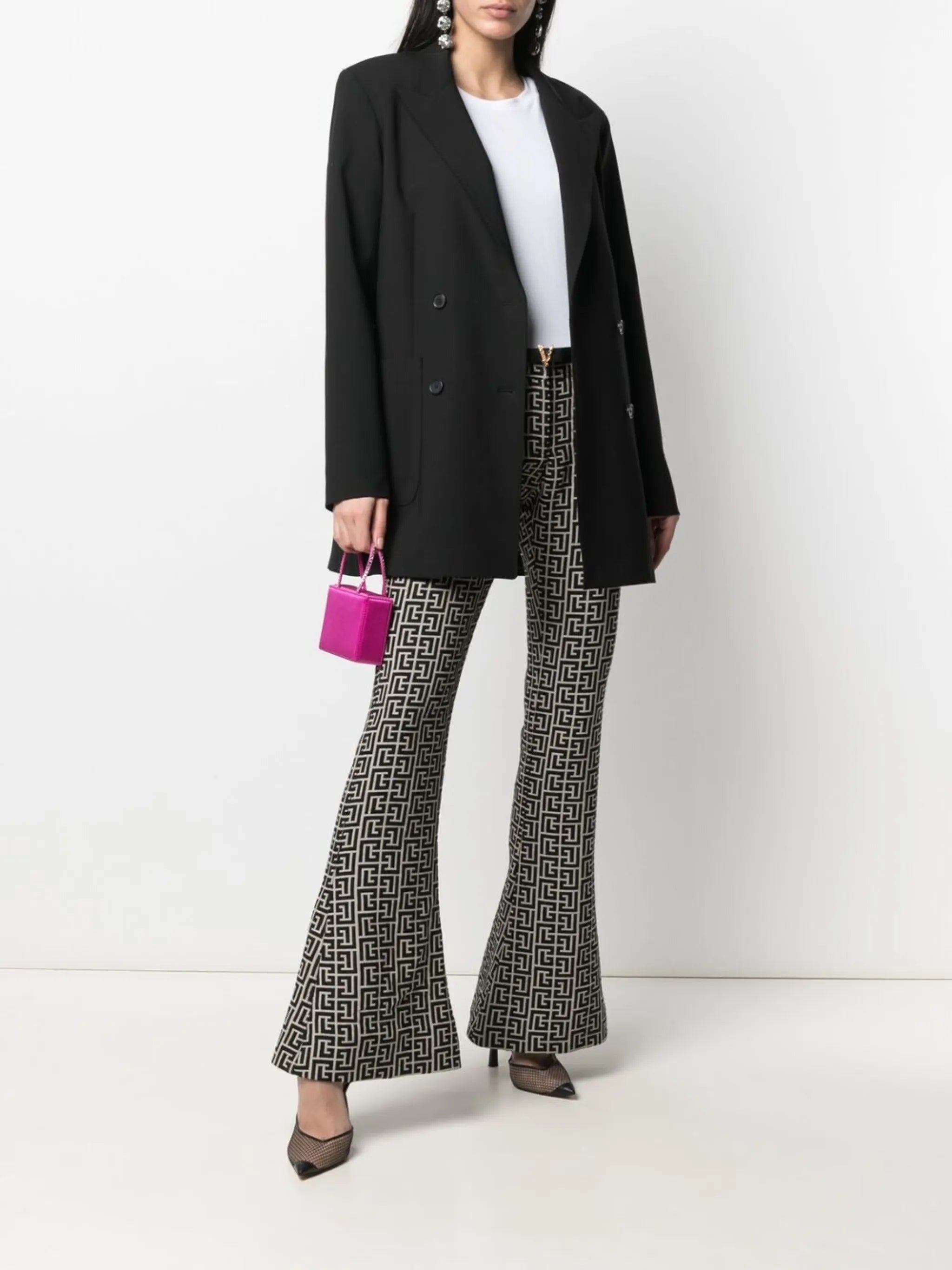 low-rise monogram bootcut trousers
