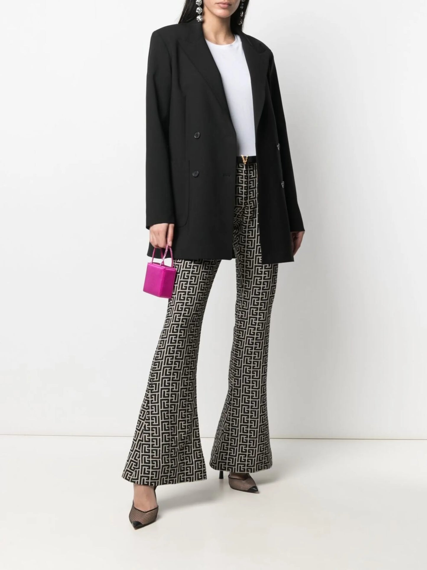 low-rise monogram bootcut trousers