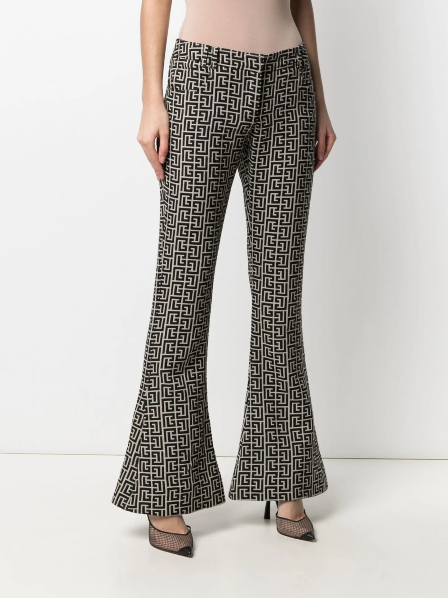 low-rise monogram bootcut trousers