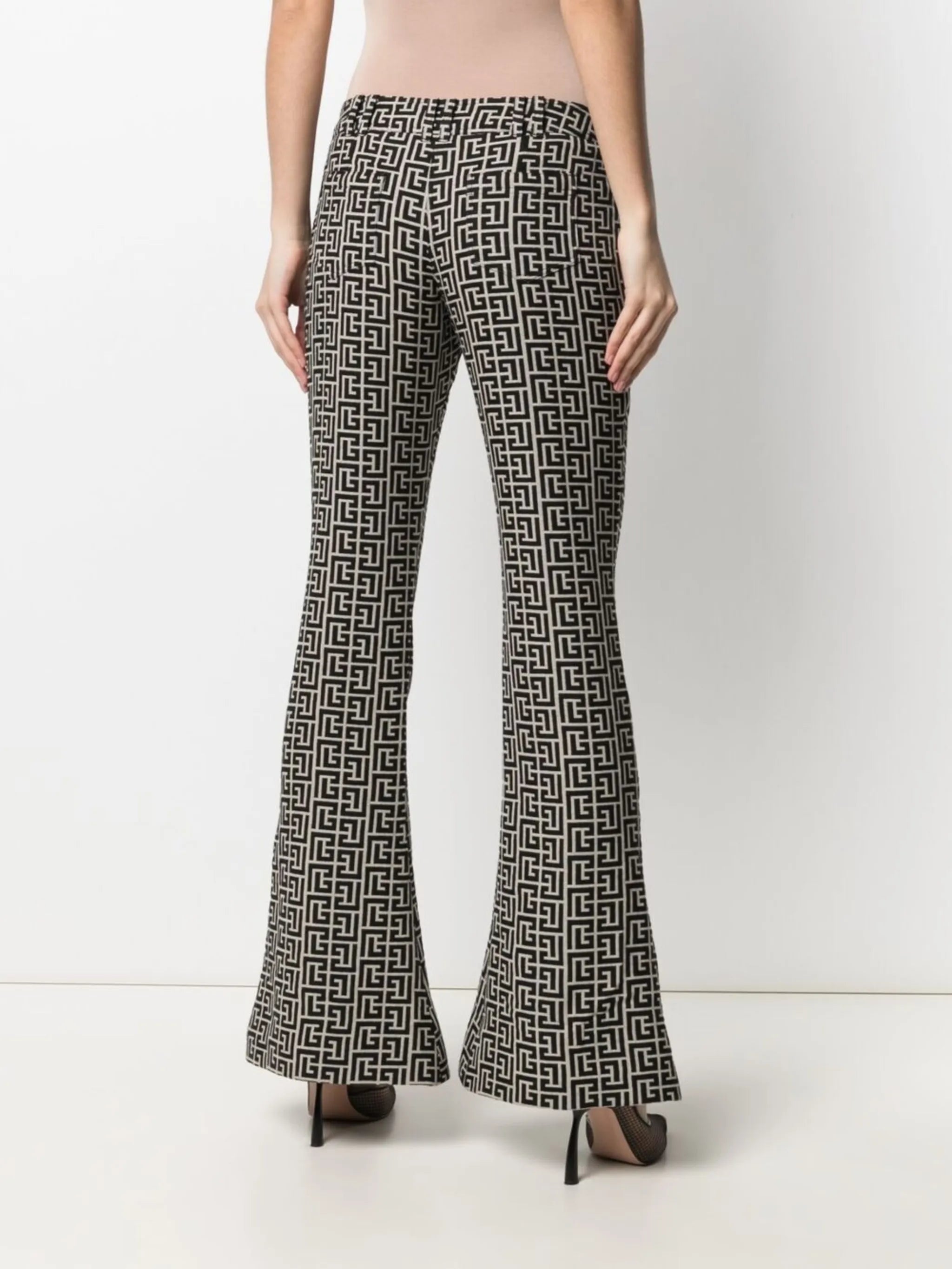 low-rise monogram bootcut trousers