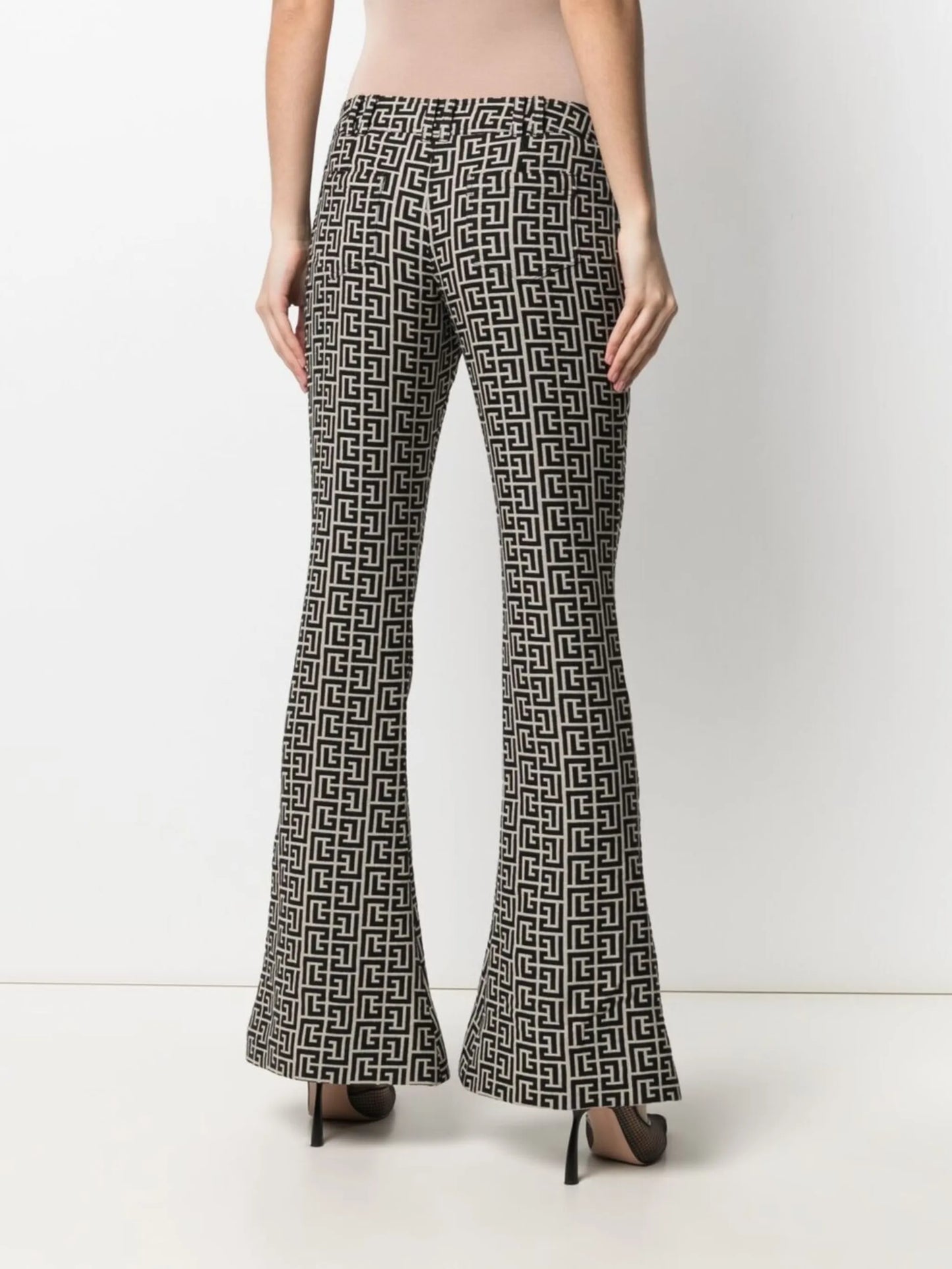low-rise monogram bootcut trousers
