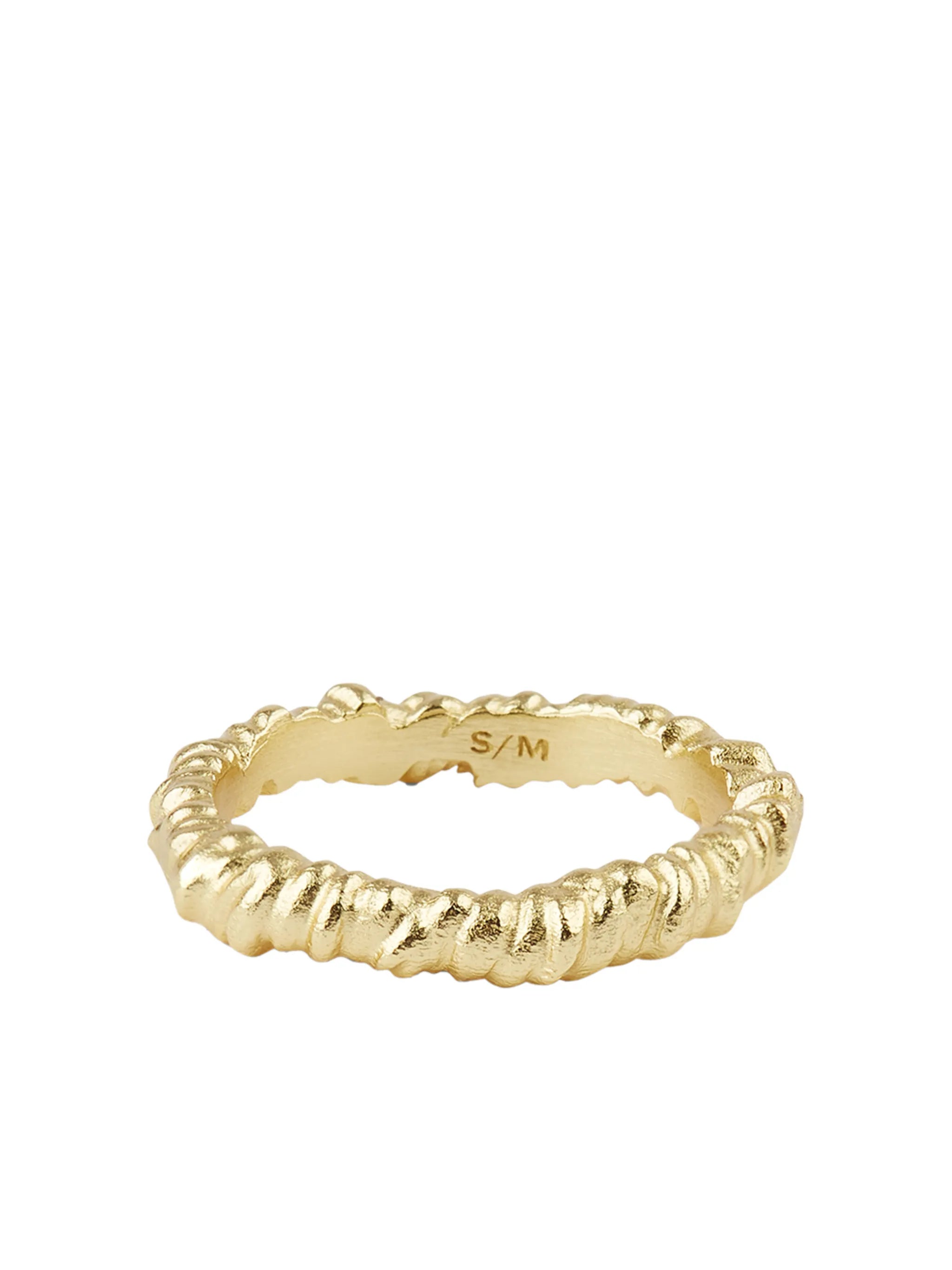 Seaweed hammered-effect ring