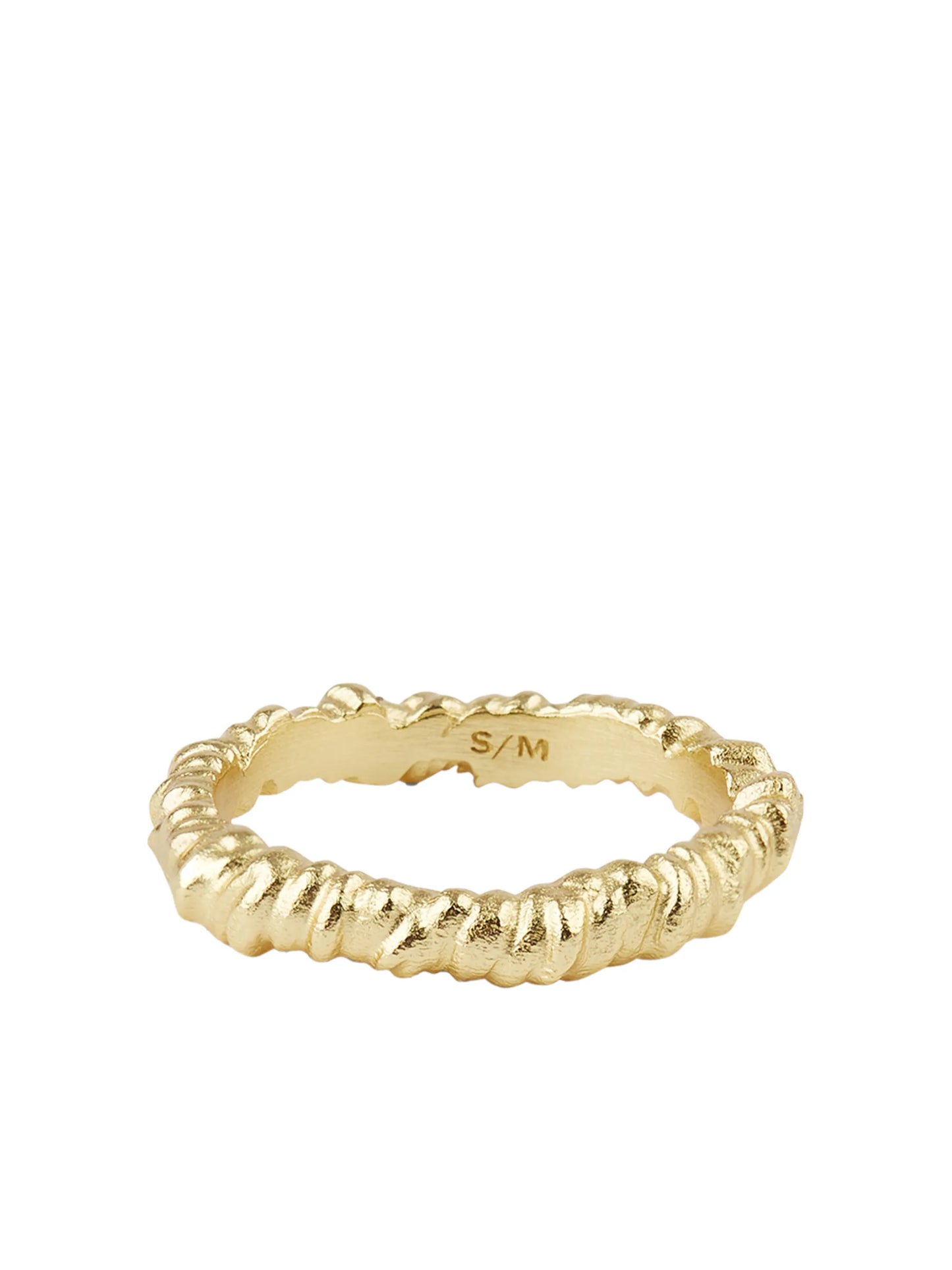 Seaweed hammered-effect ring