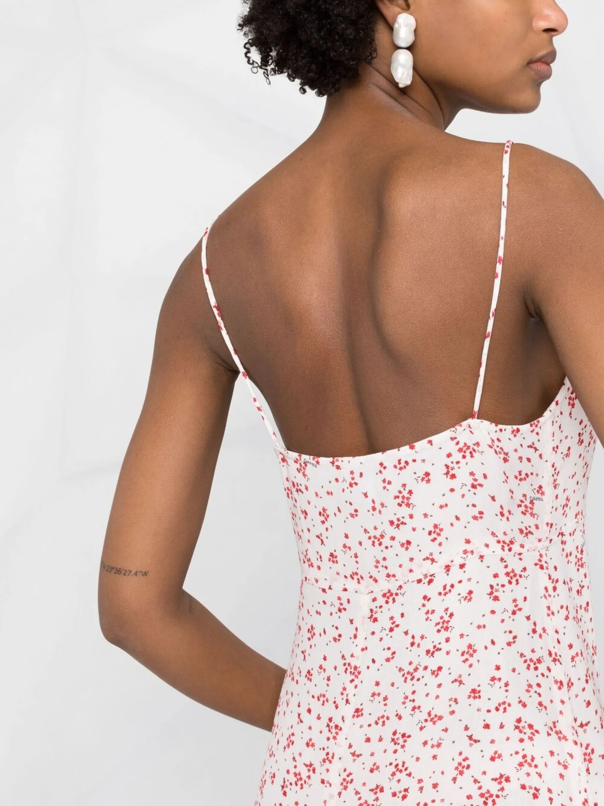 floral print georgette strap dress