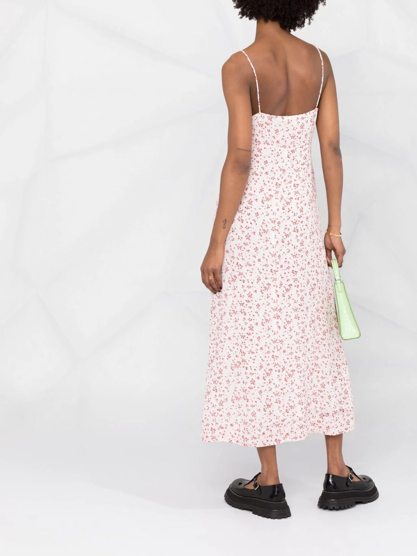 floral print georgette strap dress