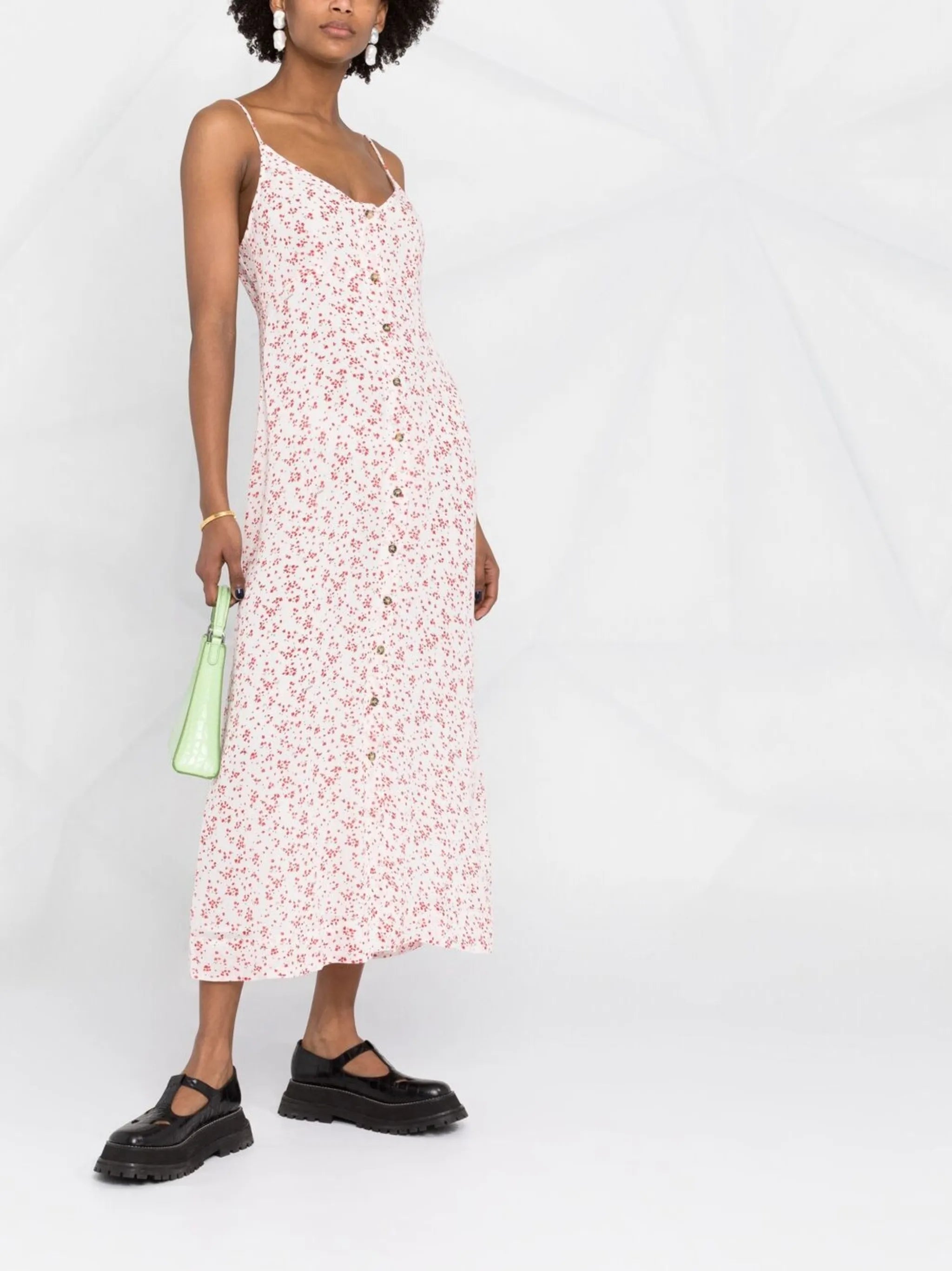 floral print georgette strap dress
