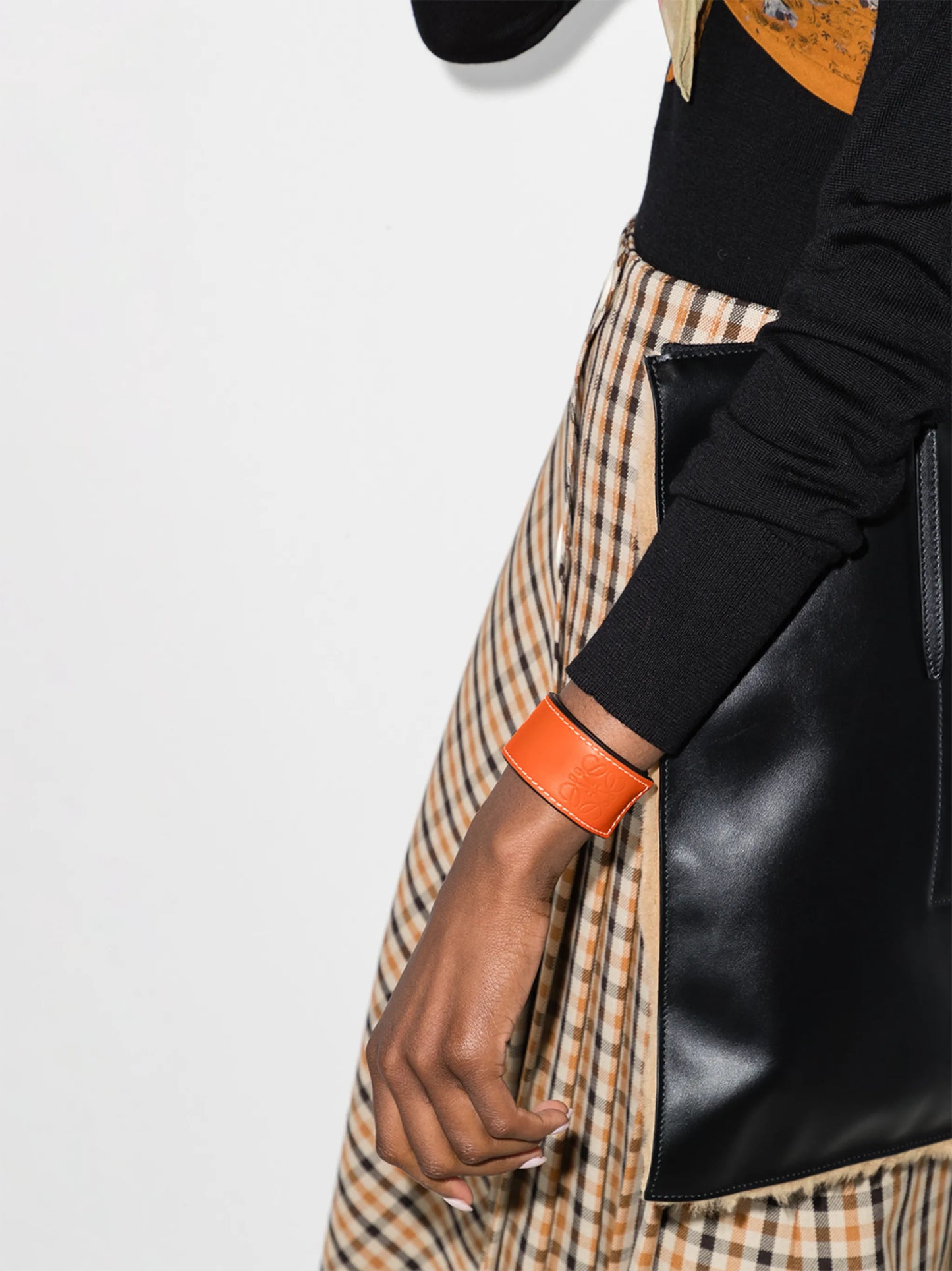Anagram leather wrap bracelet