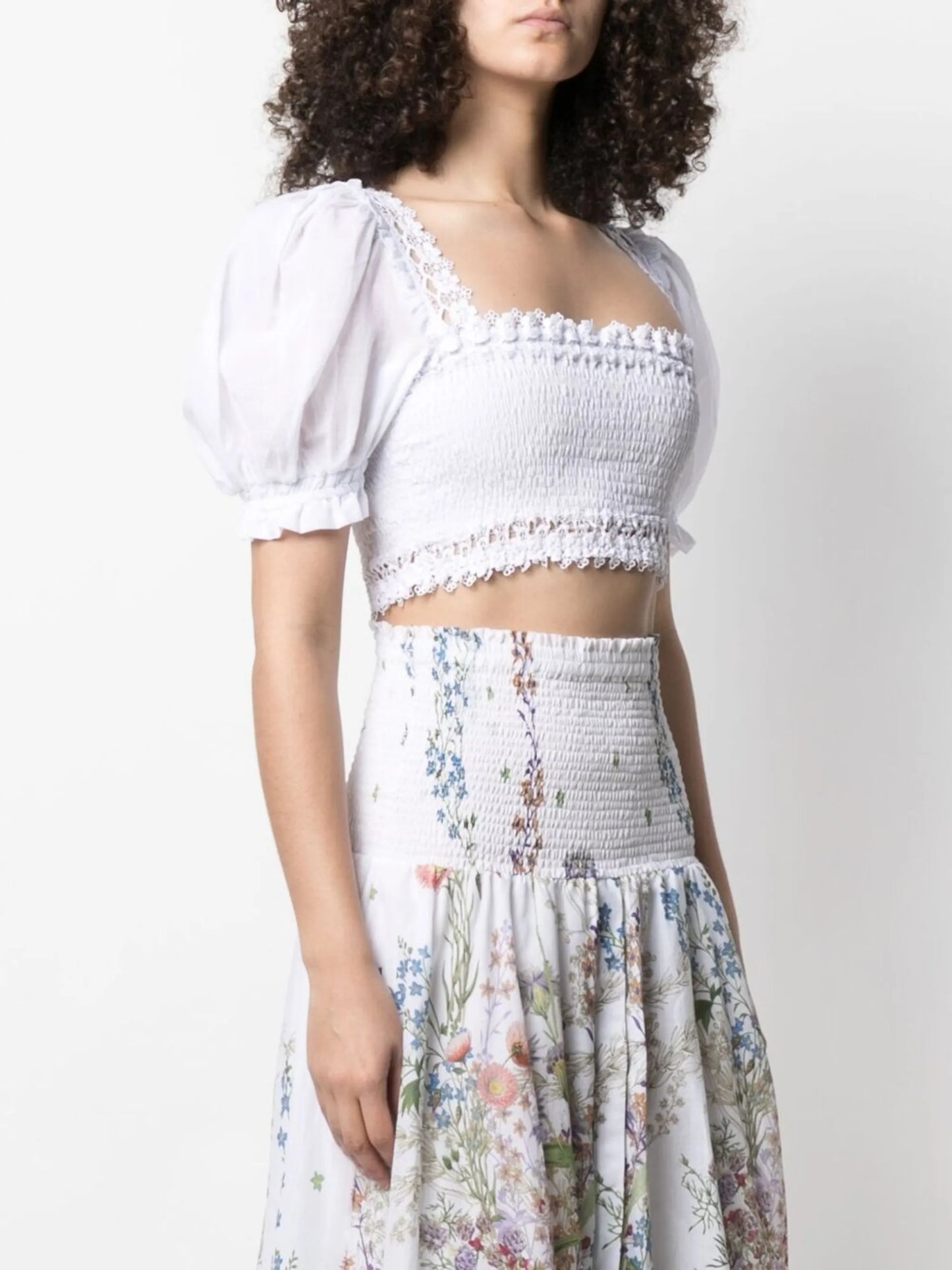 ruched-effect crop top