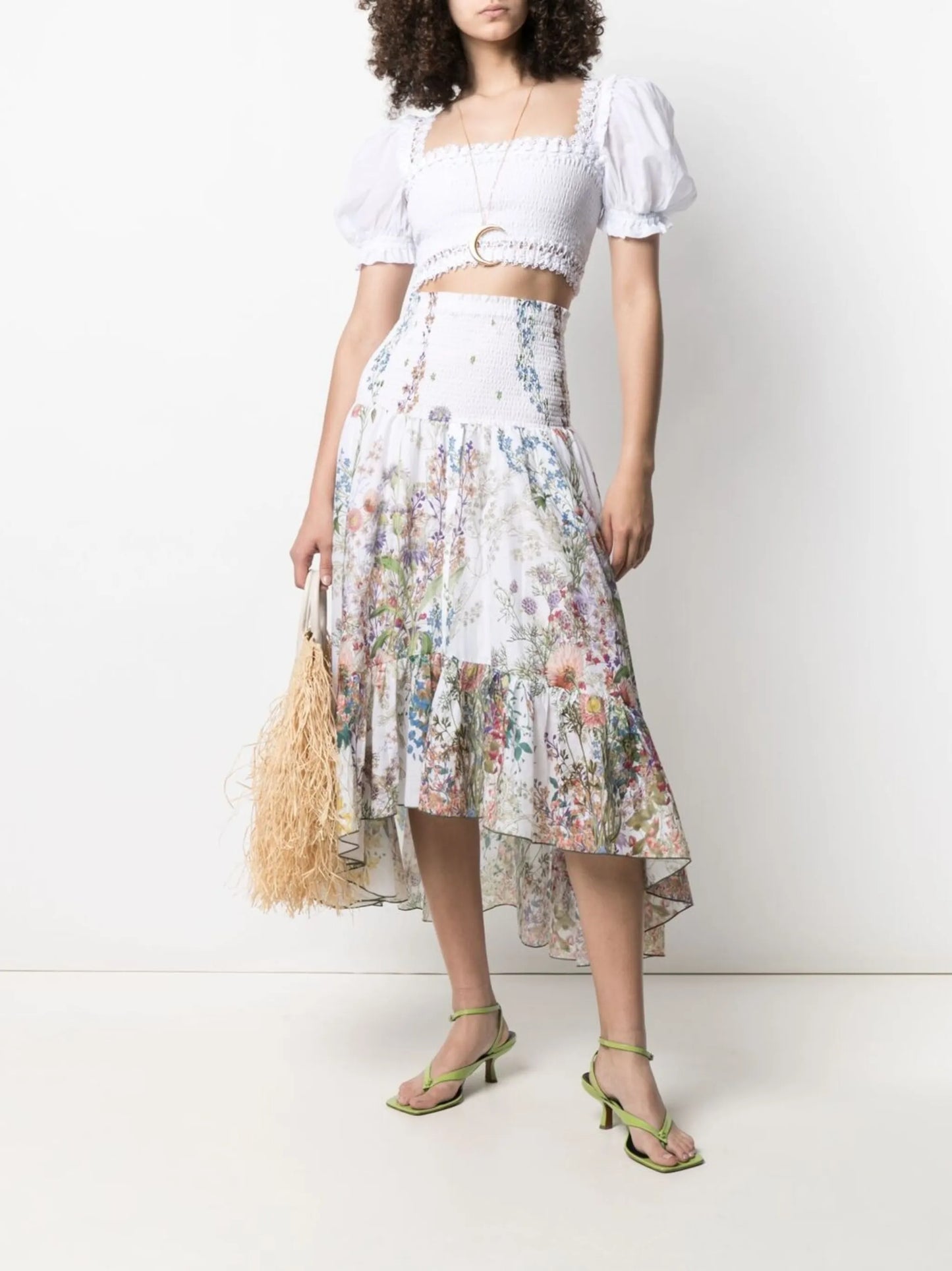 ruched-effect crop top