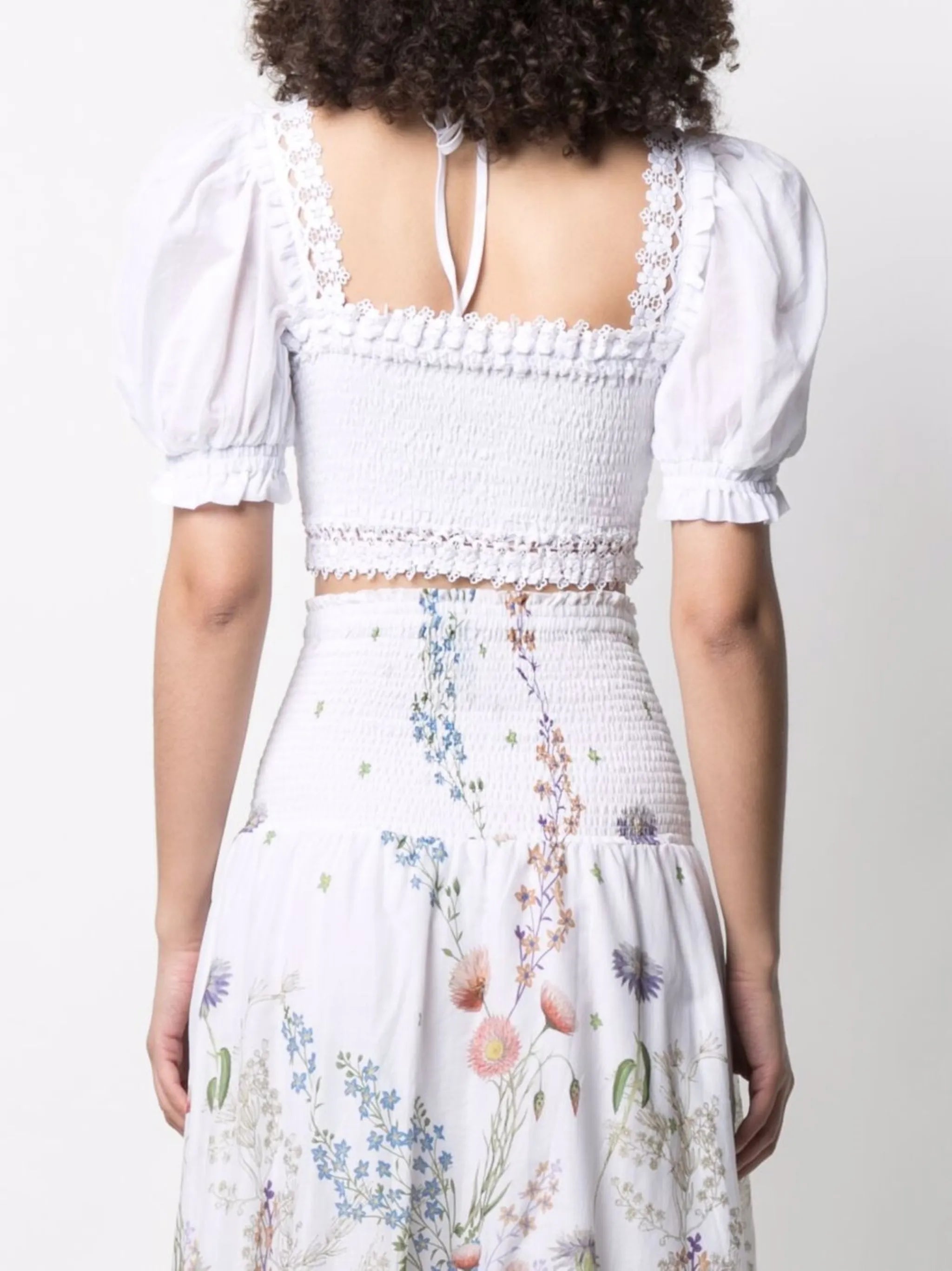 ruched-effect crop top