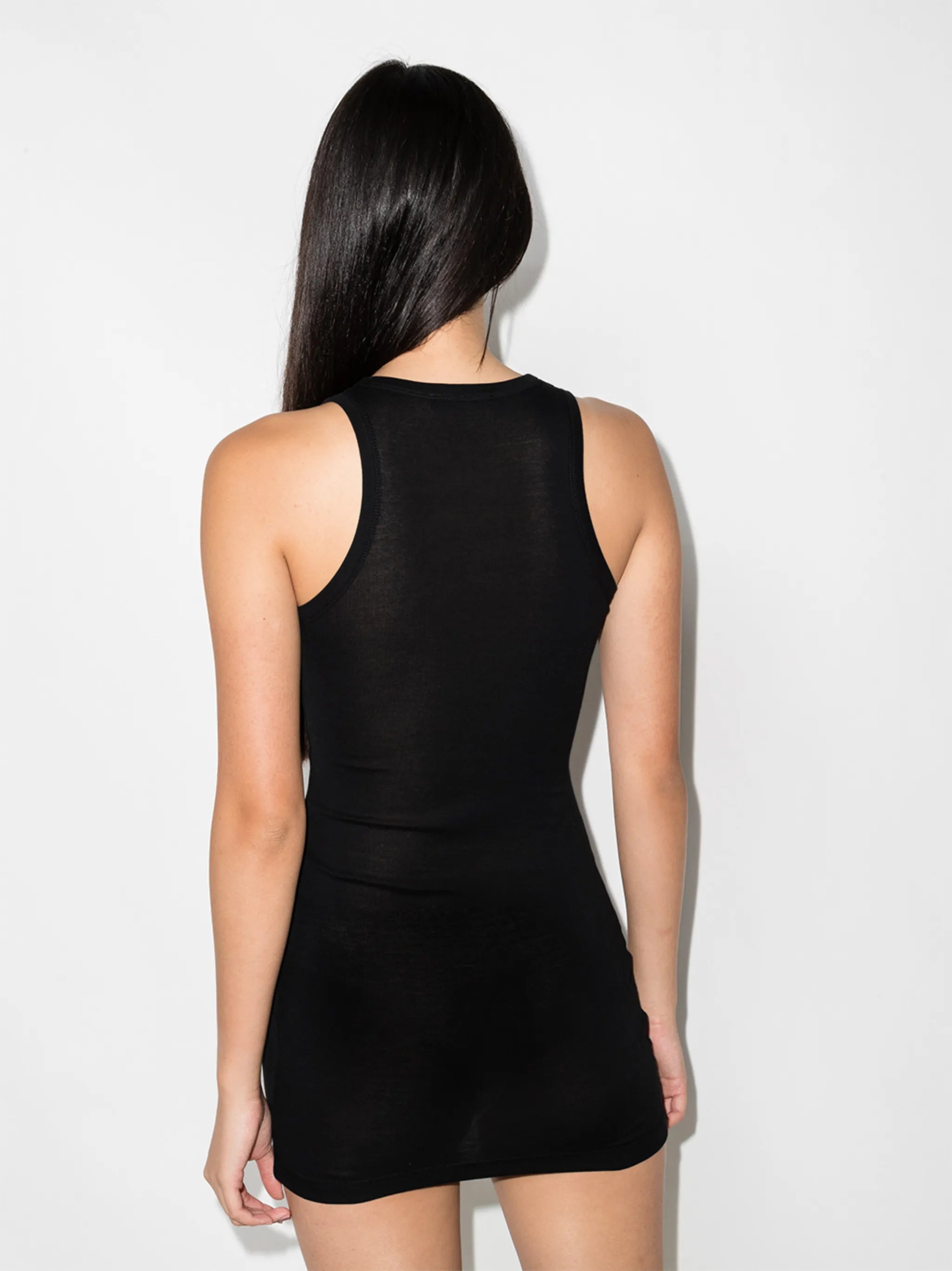 round-neck ribbed-knit minidress