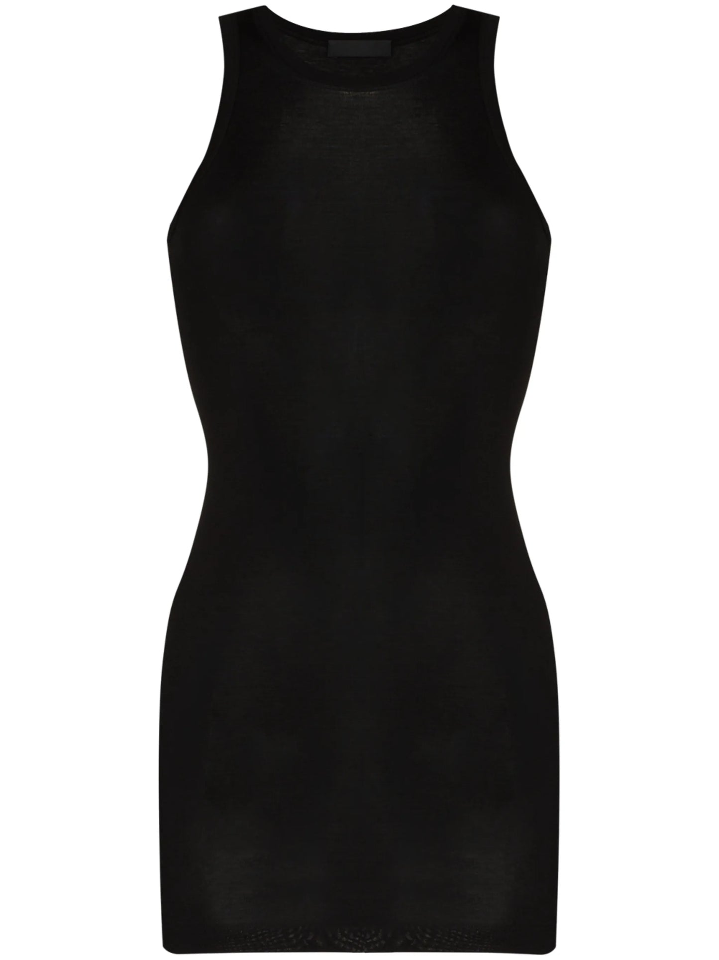 round-neck ribbed-knit minidress