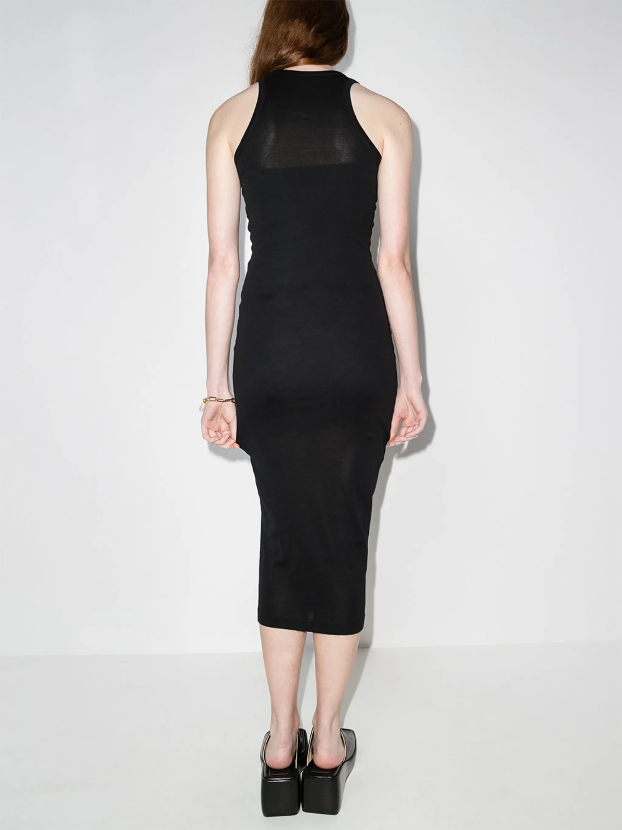 sleeveless ribbed midi dress