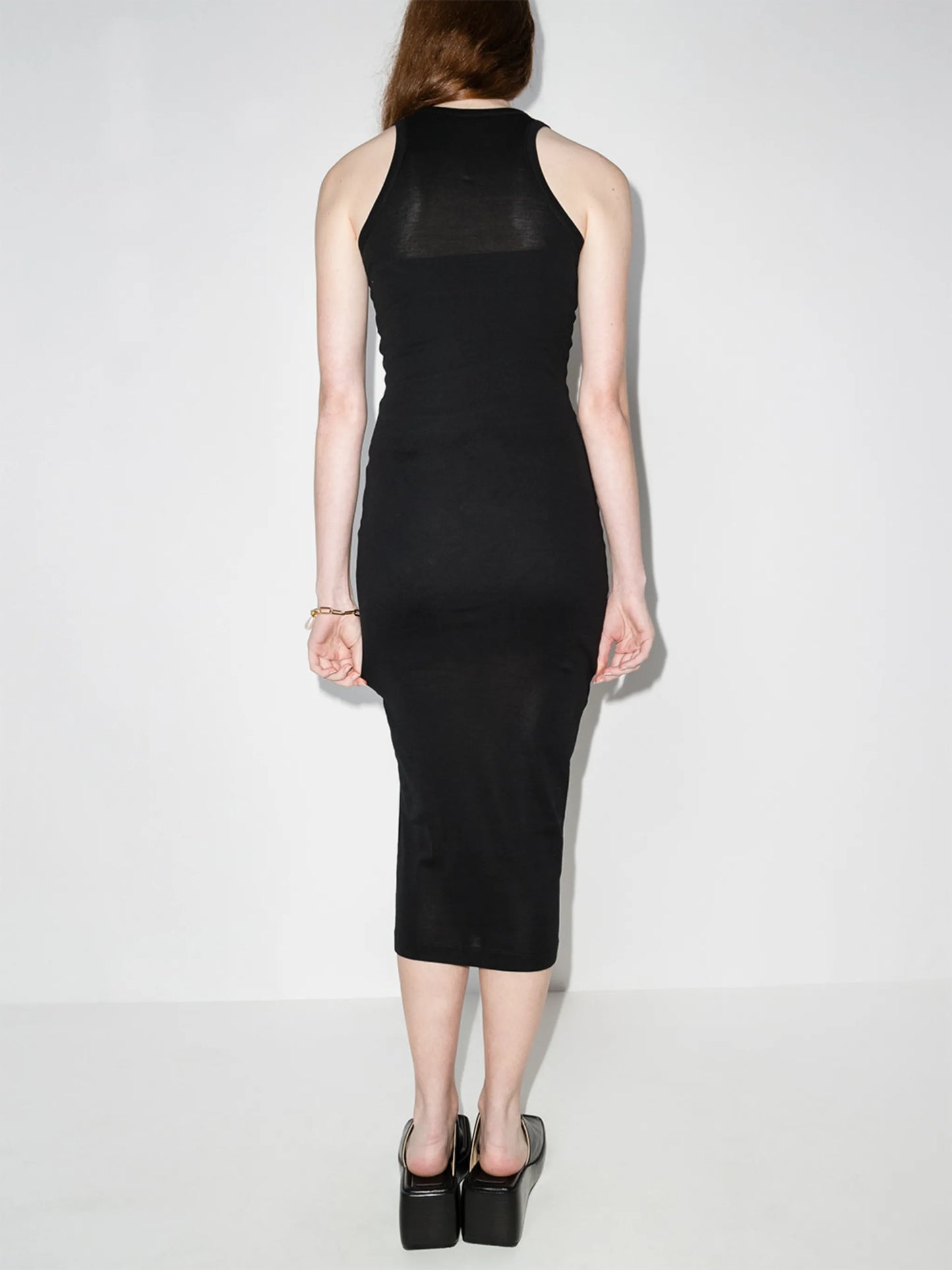 sleeveless ribbed midi dress