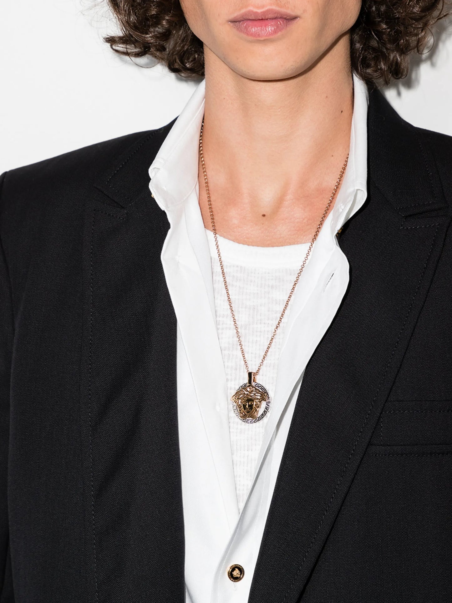 two-tone Medusa pendant necklace