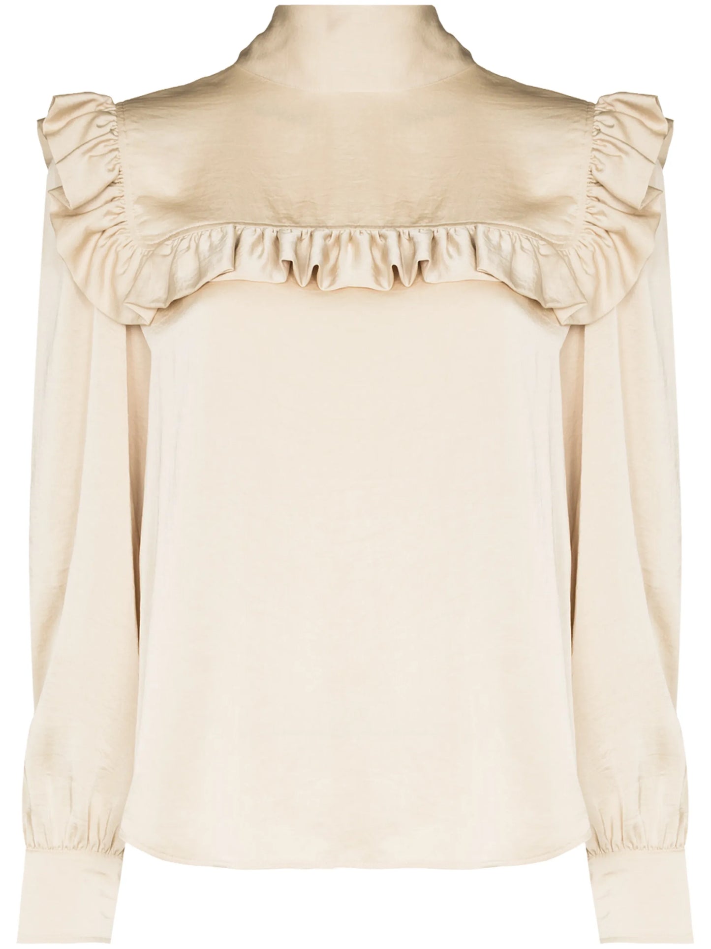rear pussy-bow fastening blouse