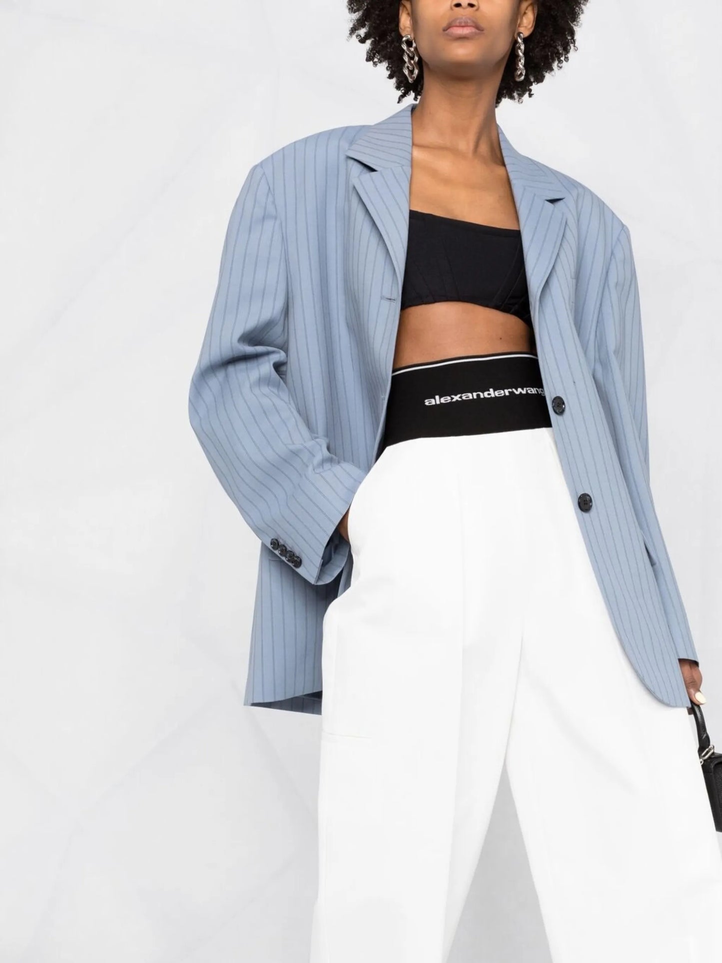 logo-waistband wide-leg trousers