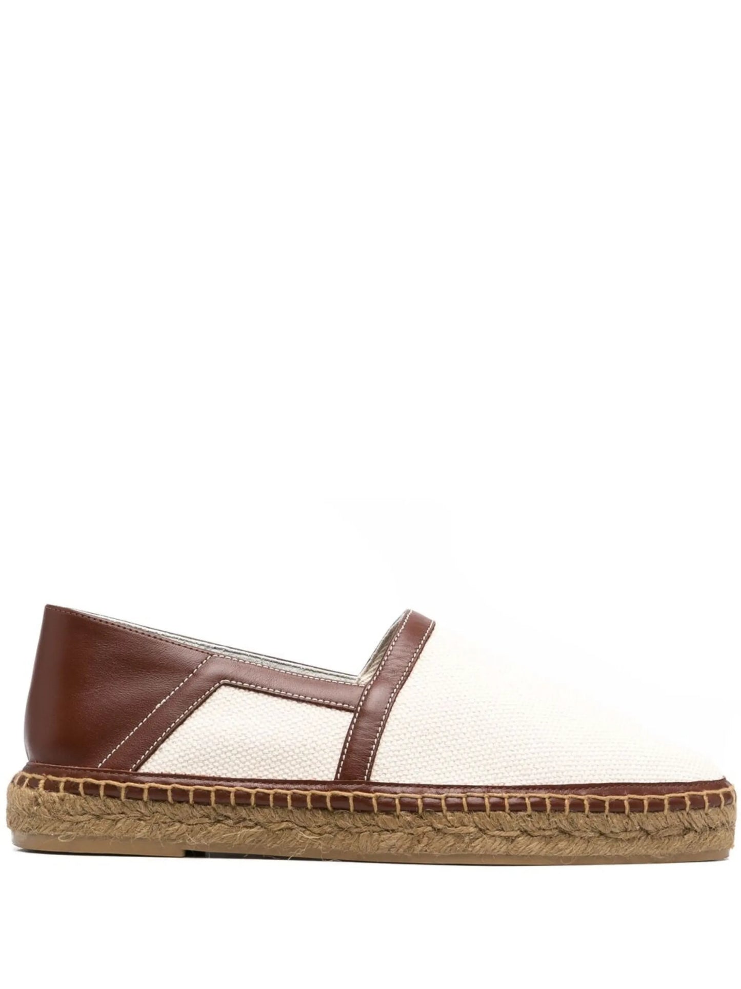 two-tone raffia-sole espadrilles